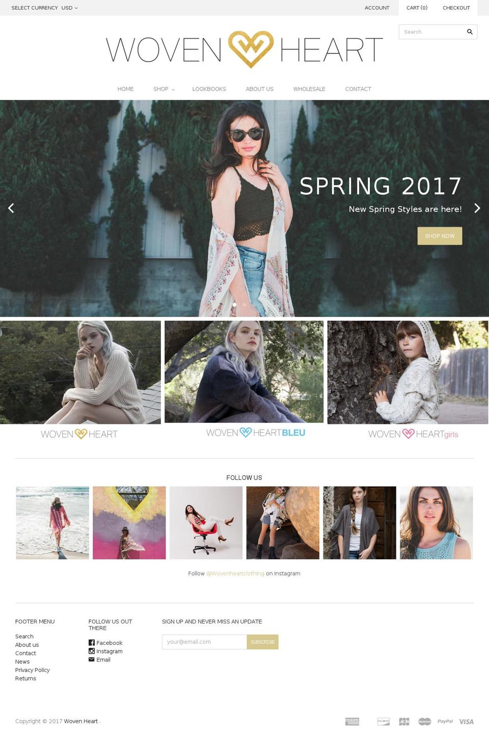 wovenheart.com shopify website screenshot