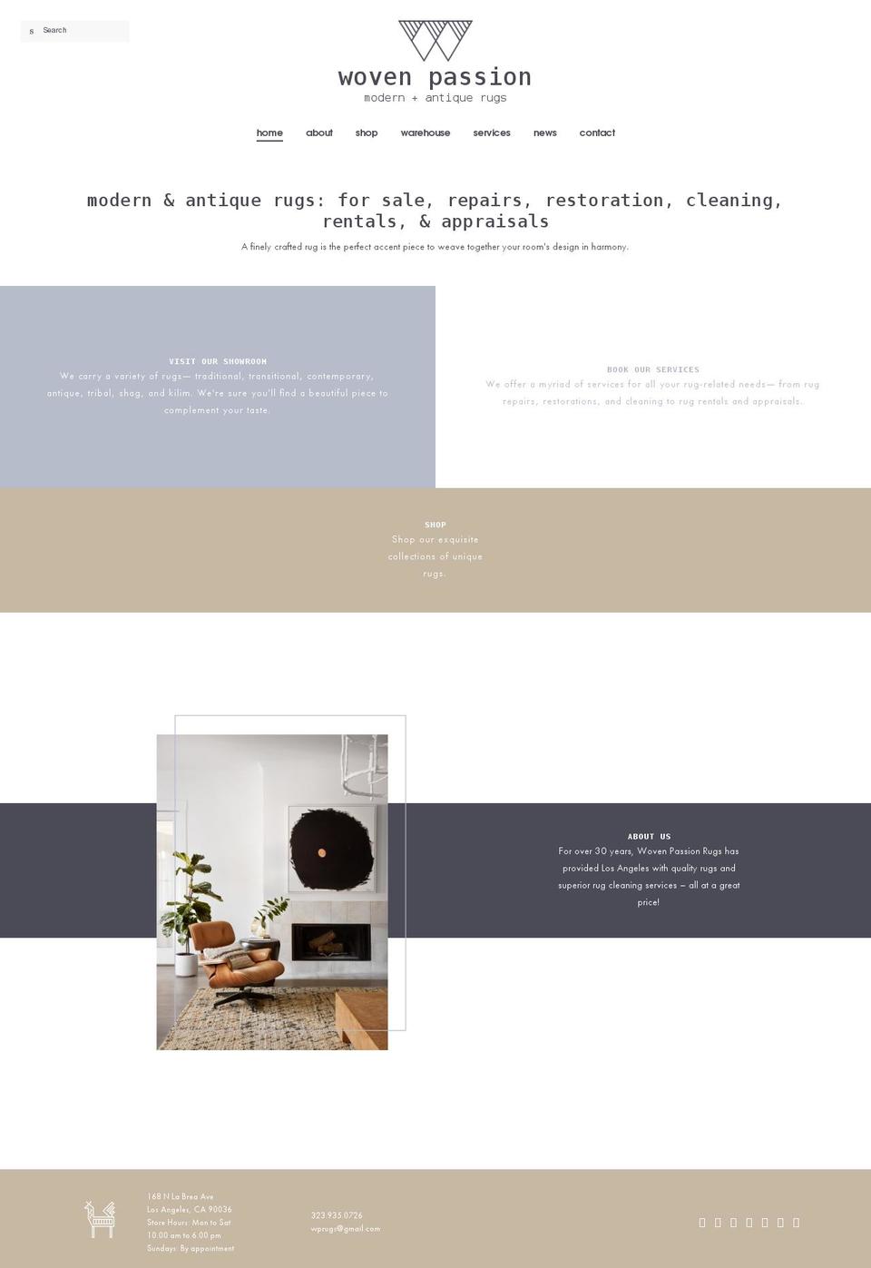 wovenpassion.com shopify website screenshot
