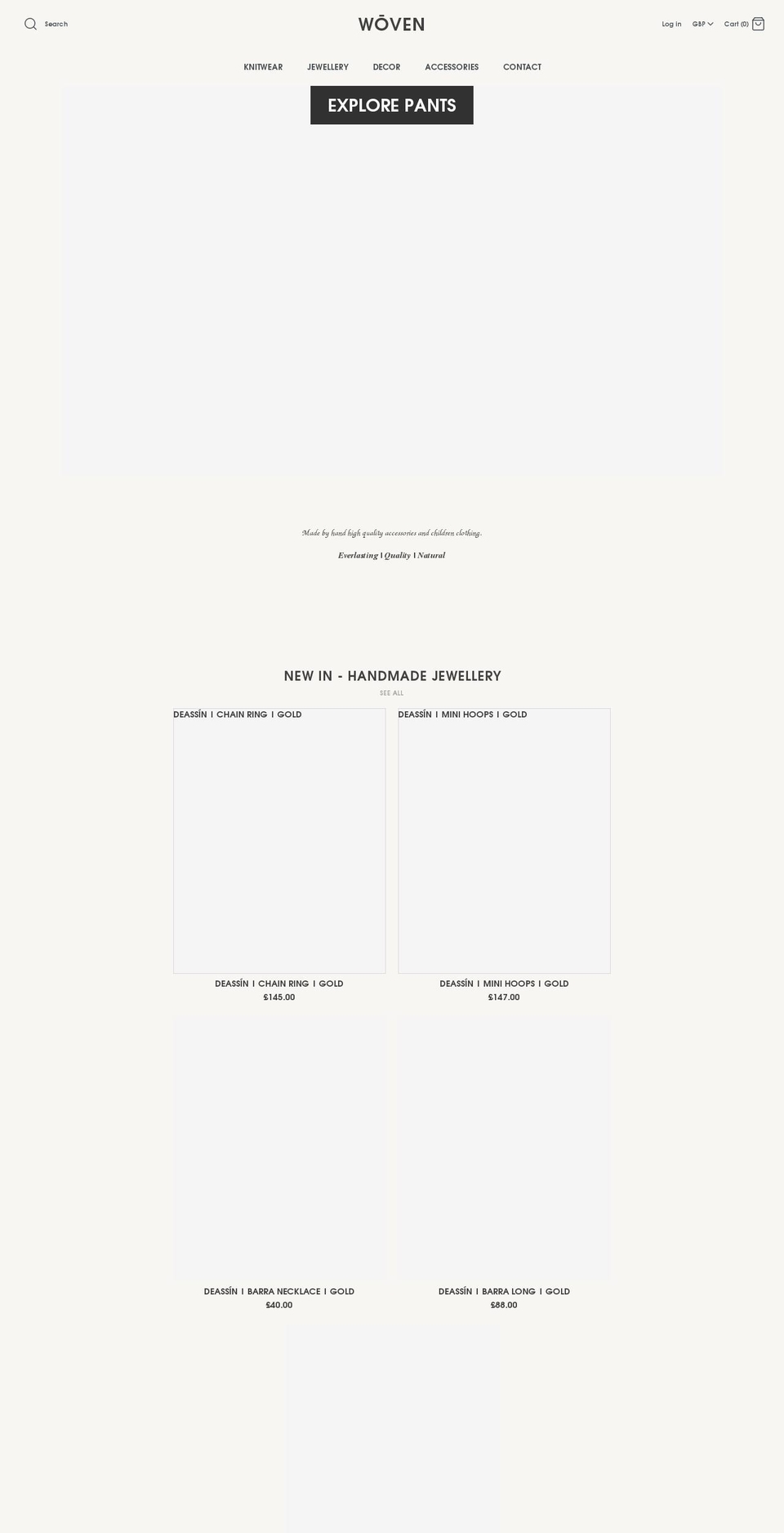 wovenstore.co.uk shopify website screenshot