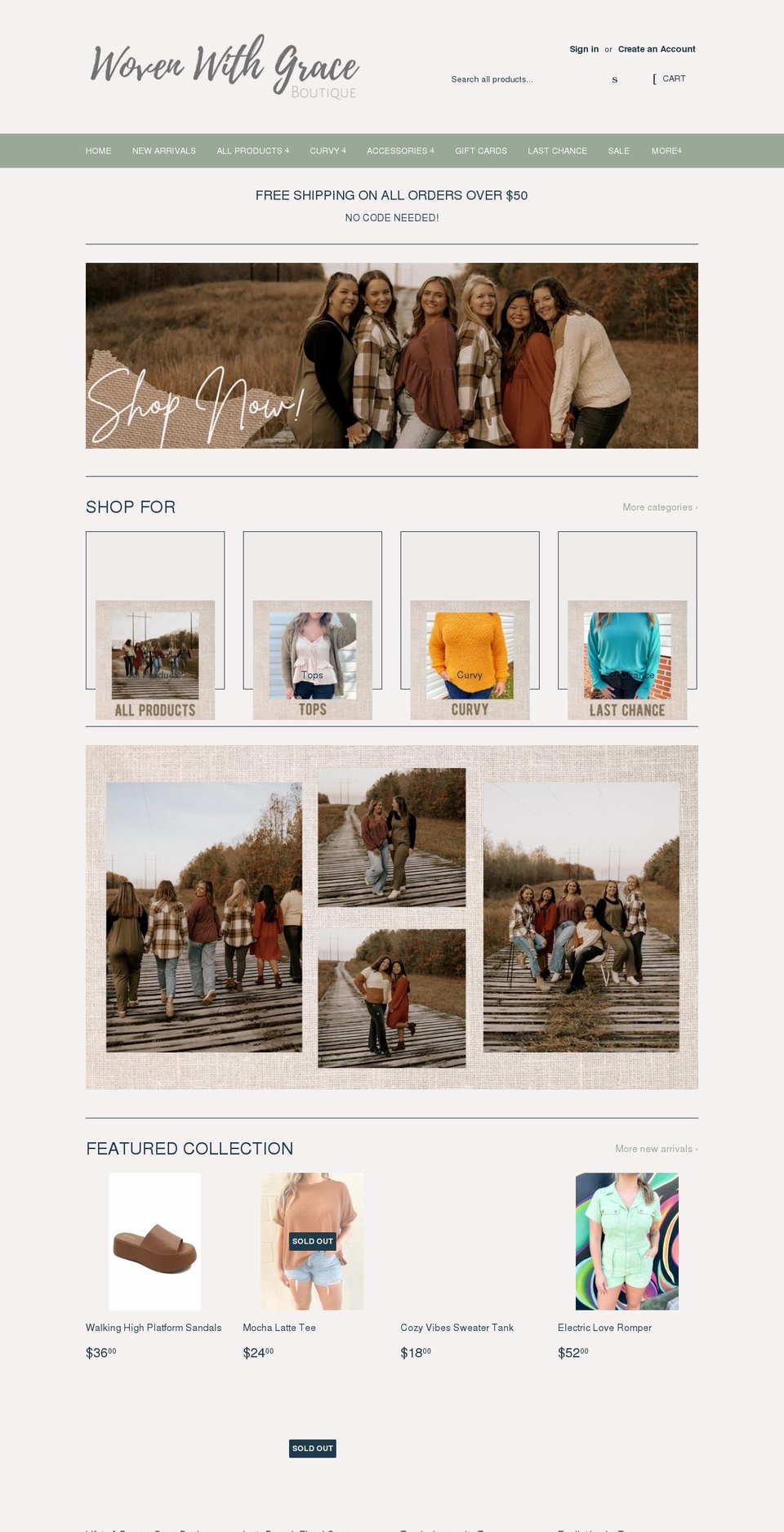 wovenwithgraceboutique.com shopify website screenshot