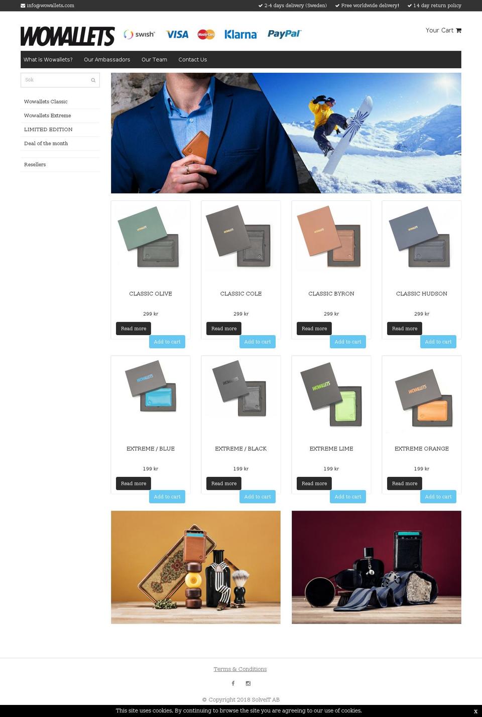 wowallets.com shopify website screenshot