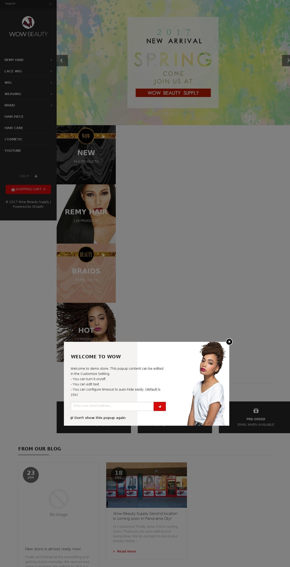 Fashion Shopify theme site example wowbeautysupply.com