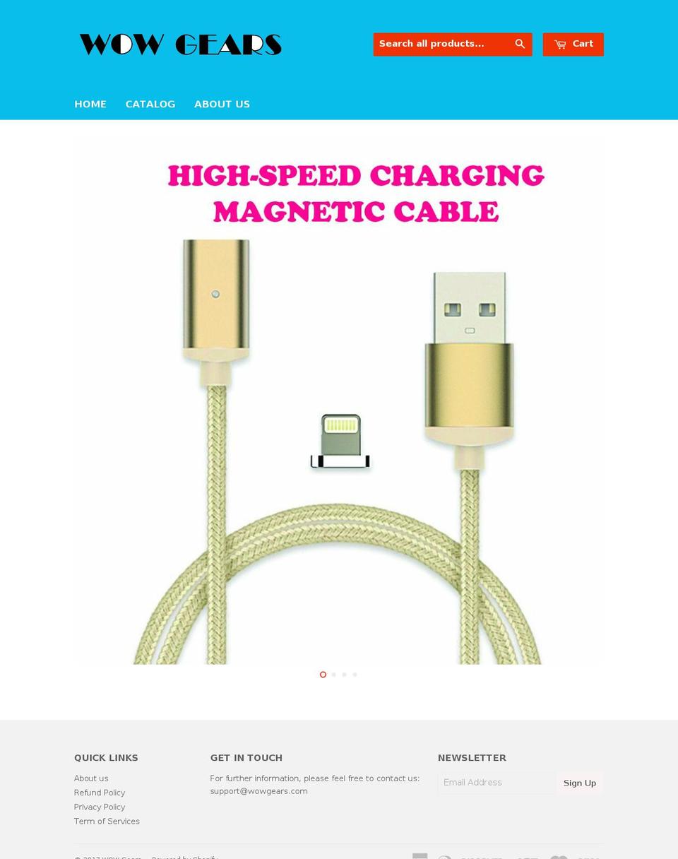 wowgears.com shopify website screenshot