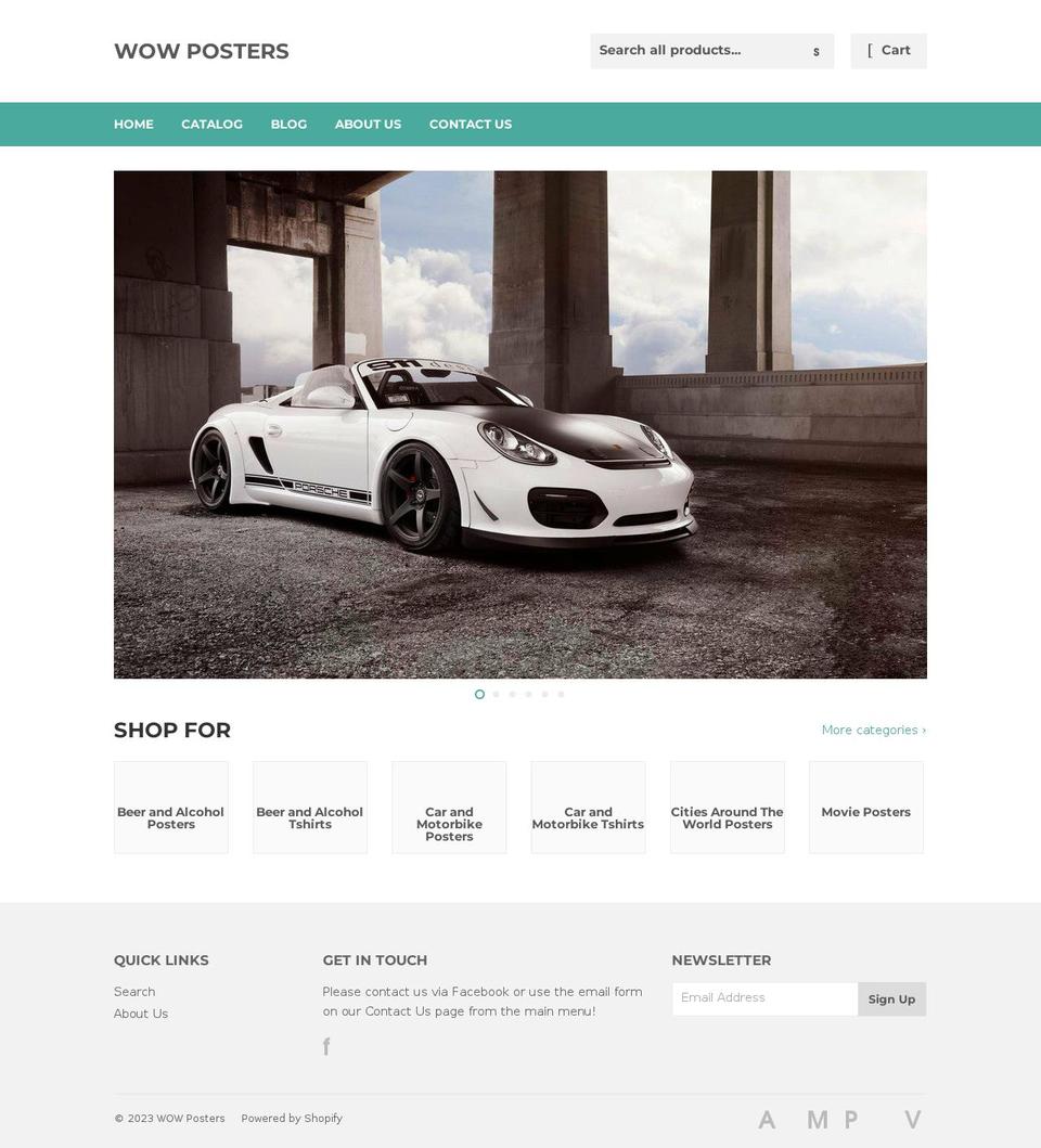 wowposters.com.au shopify website screenshot