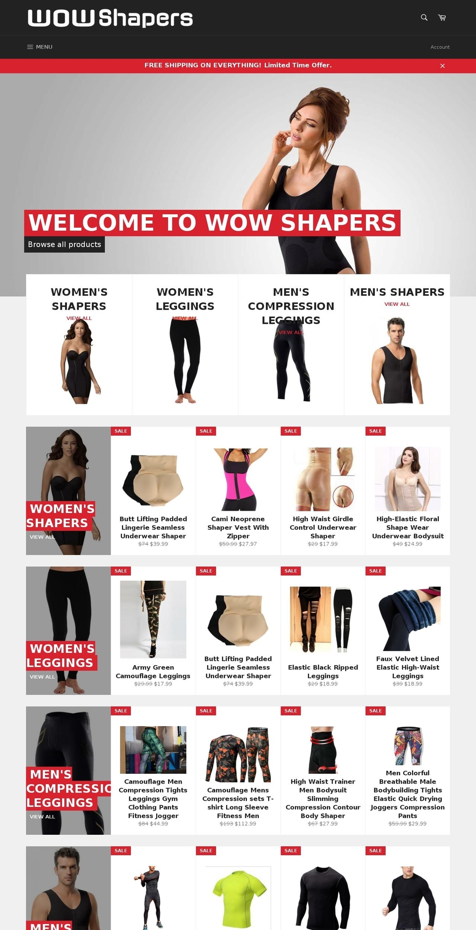 wowshapers.com shopify website screenshot