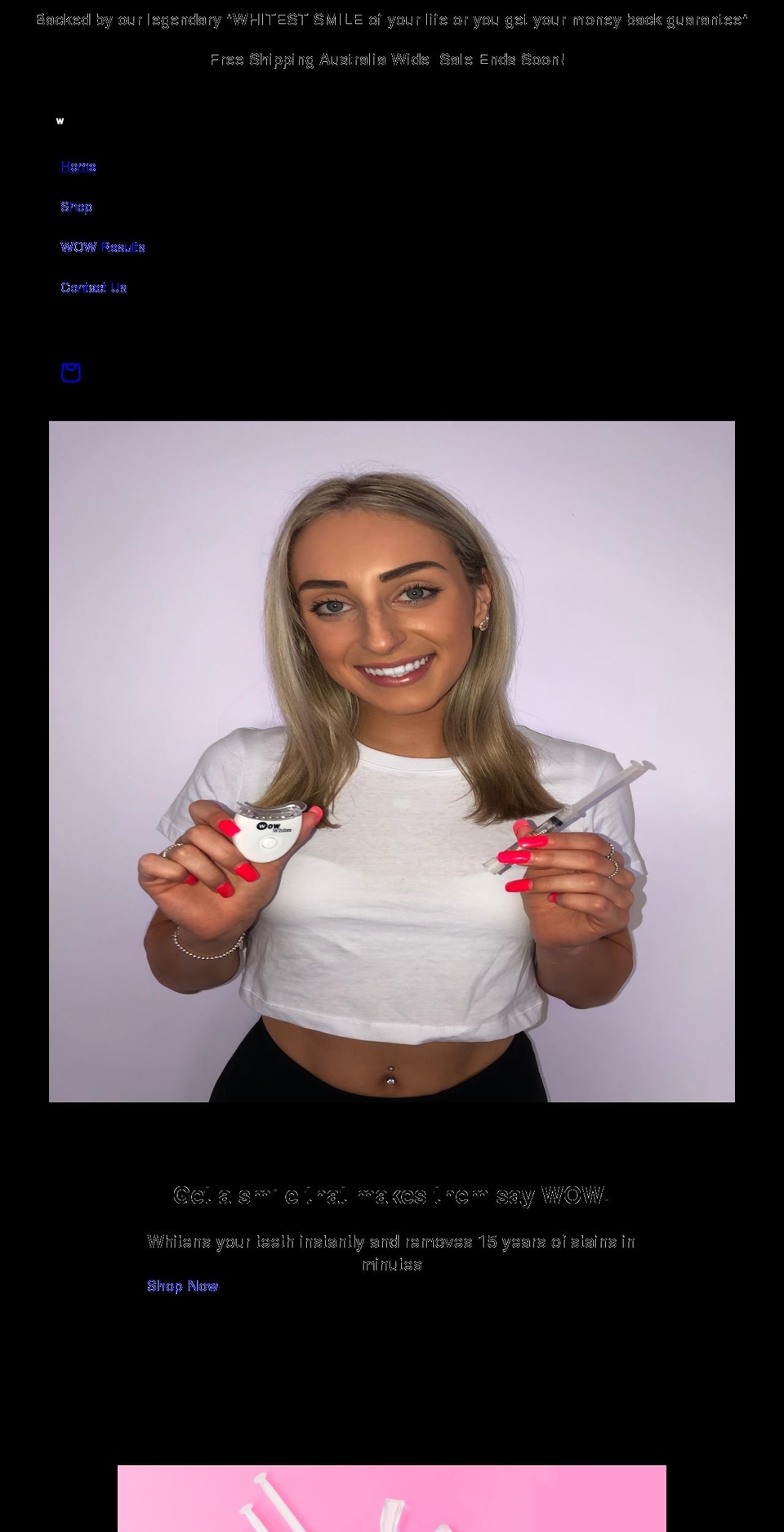 wowwhites.com shopify website screenshot