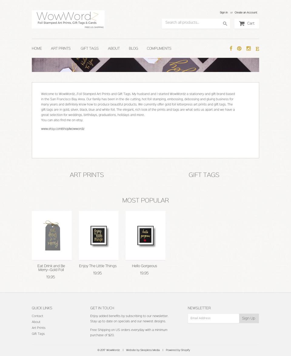 wowwordz.com shopify website screenshot