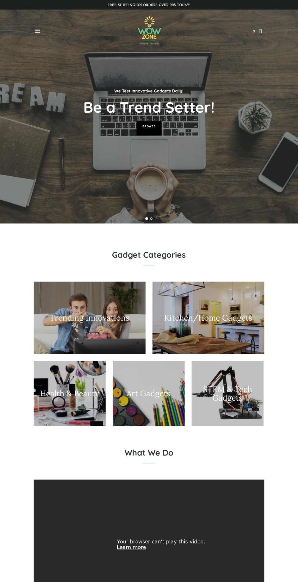 wowzonegadgets.com shopify website screenshot