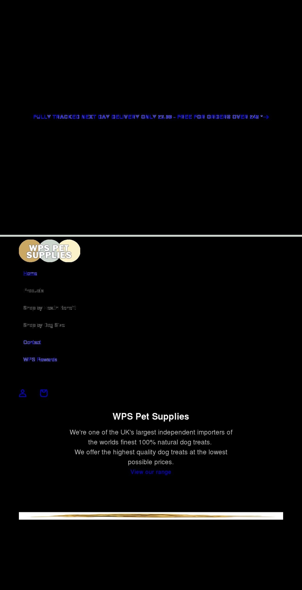 wpspetsupplies.co.uk shopify website screenshot