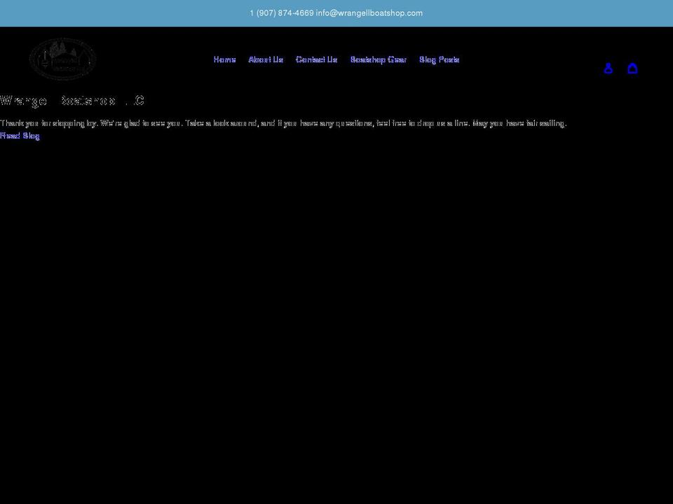 wrangellboatshop.com shopify website screenshot