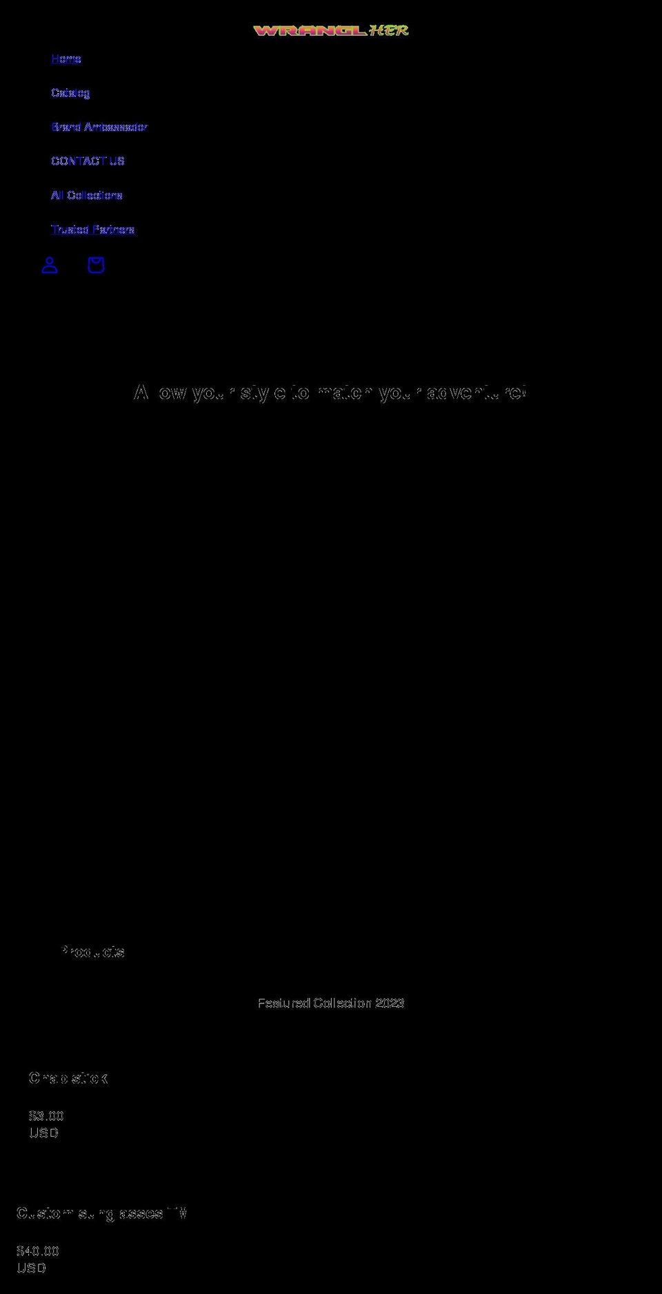 wranglher.org shopify website screenshot