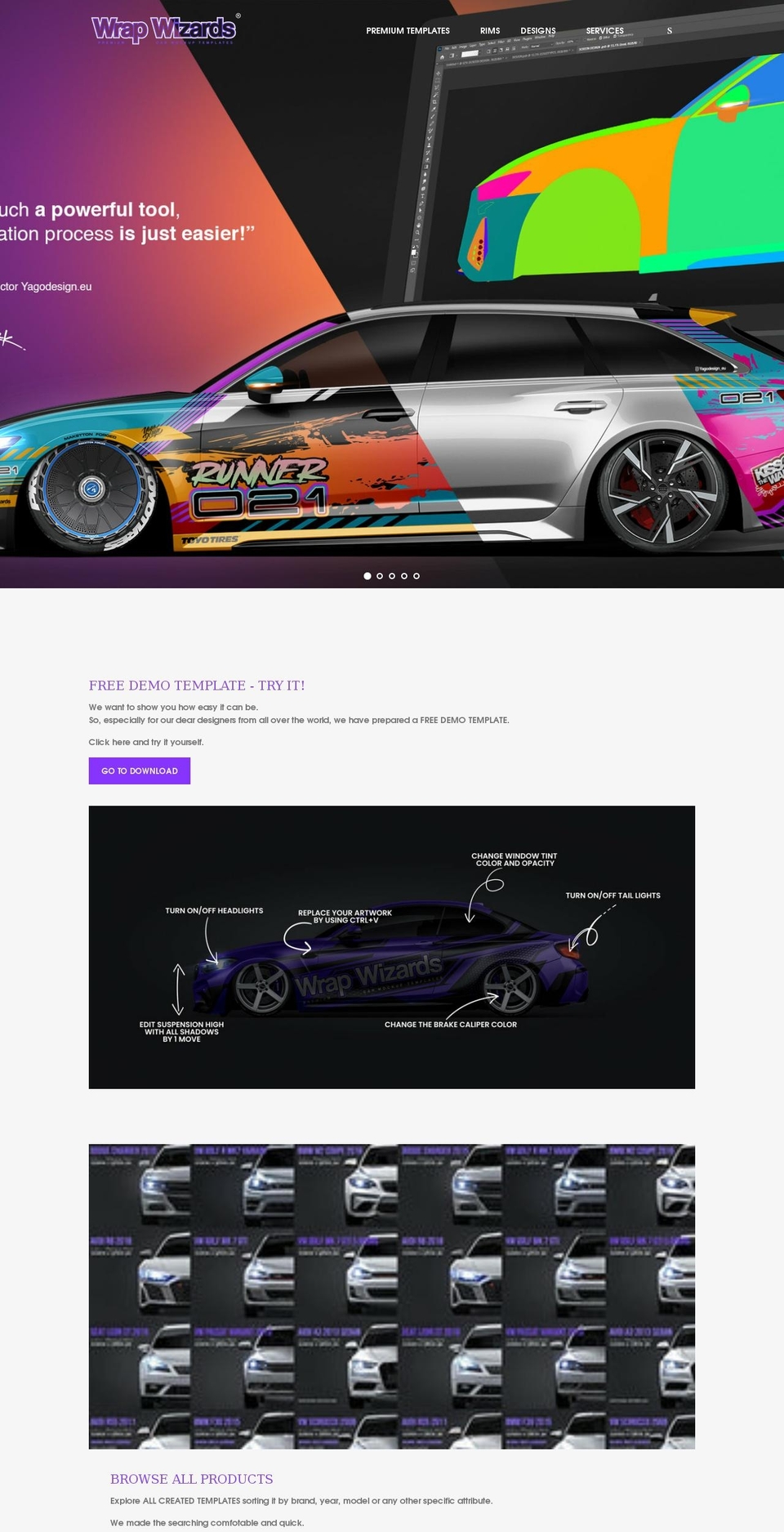wrap-wizards.com shopify website screenshot