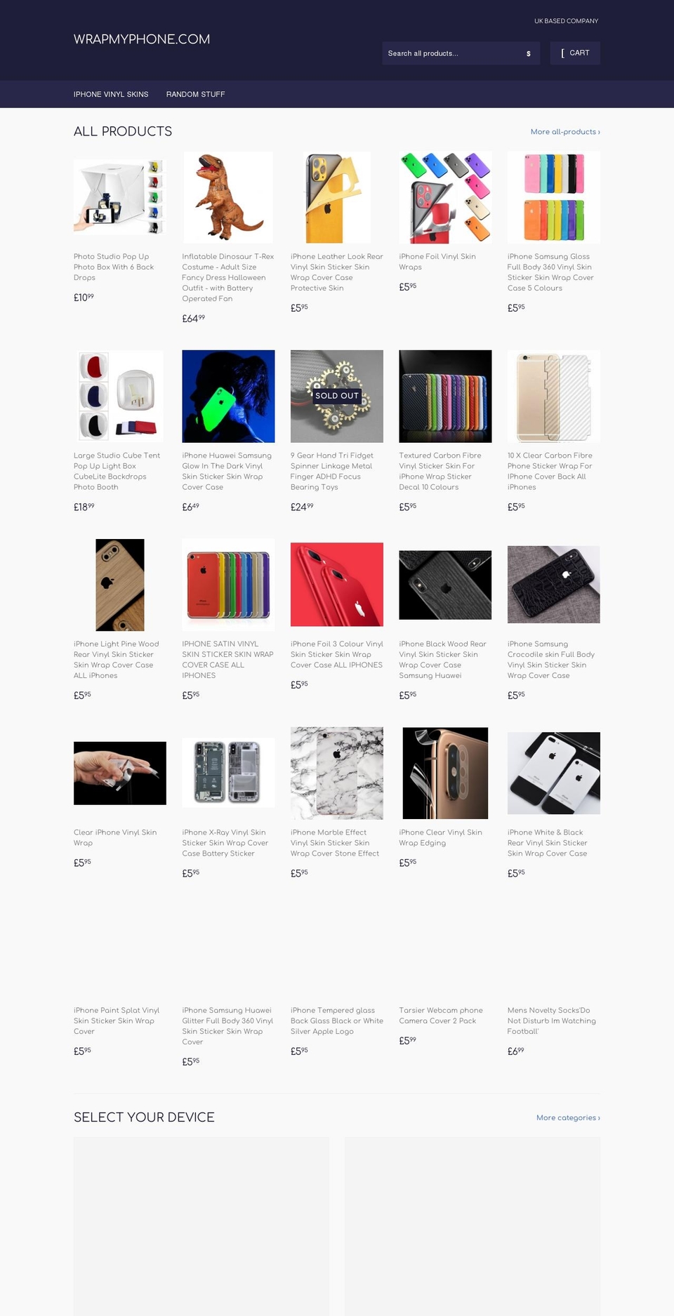 wrapmyphone.com shopify website screenshot