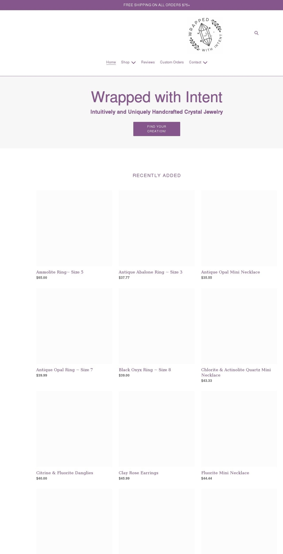 wrappedwithintent.com shopify website screenshot
