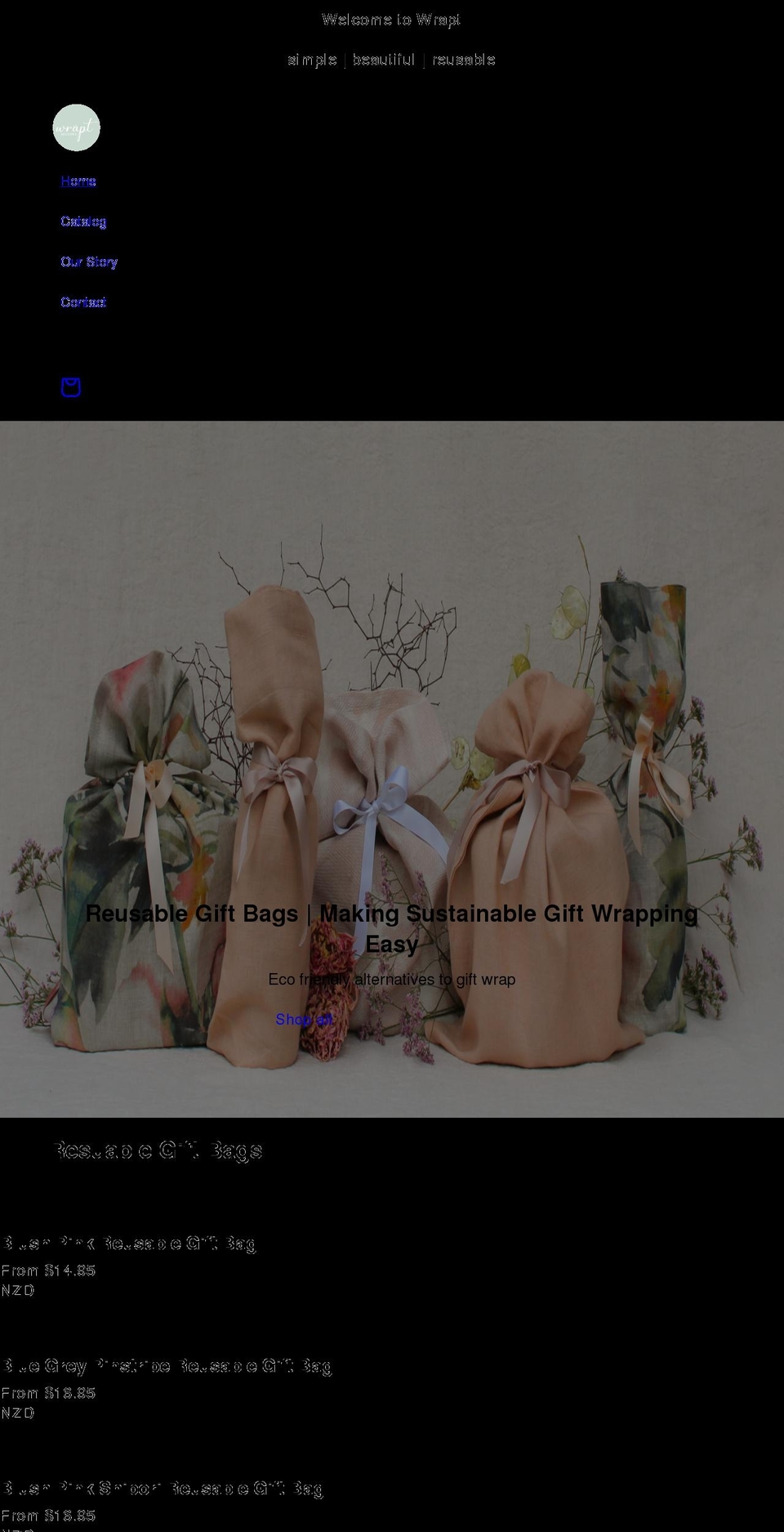 wrapt.co.nz shopify website screenshot