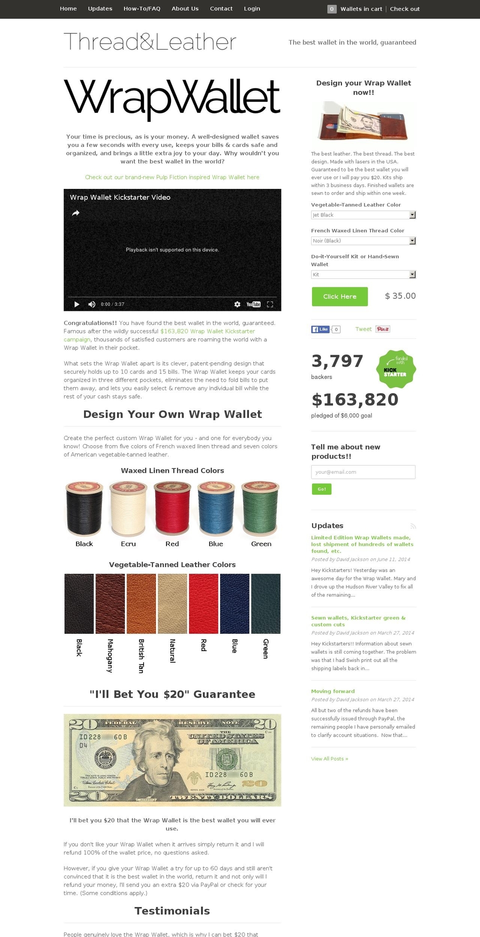 Kickstand Shopify theme site example wrapwallet.com