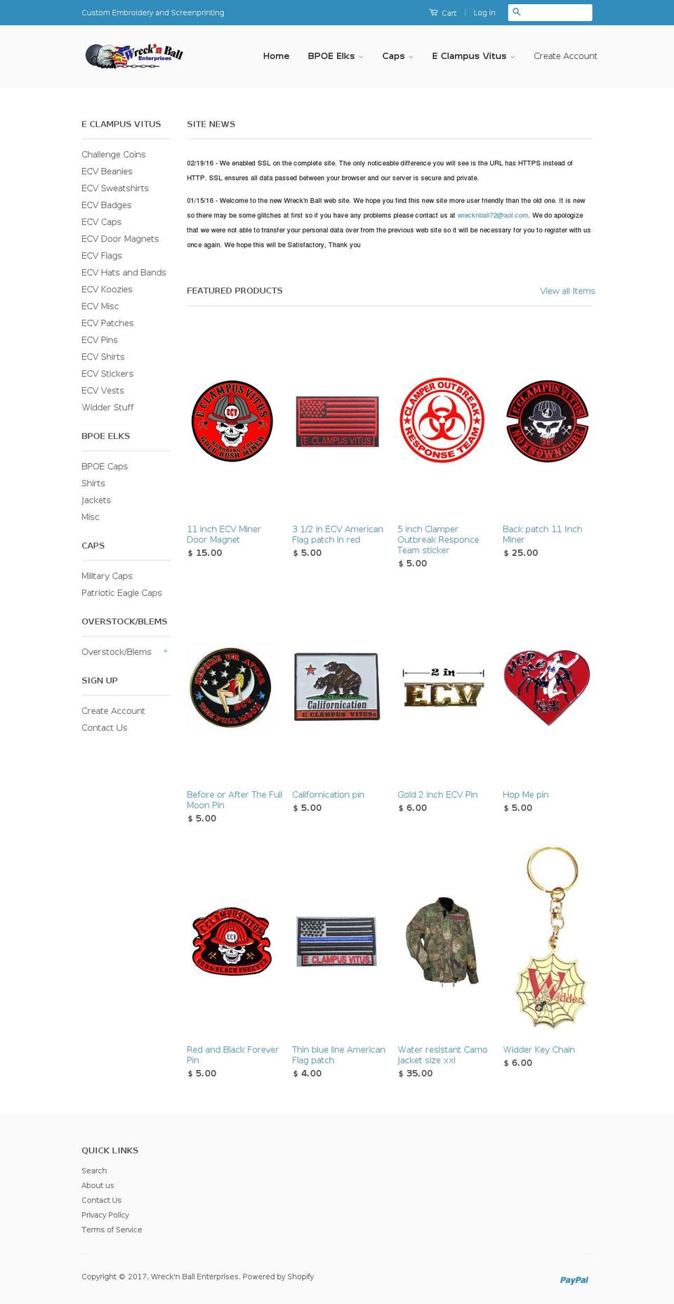 wreckn-ball.com shopify website screenshot