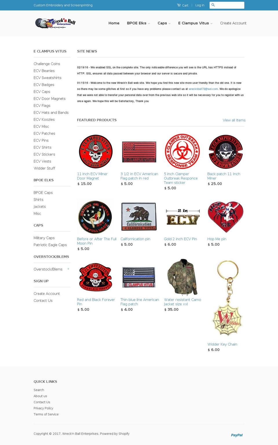 wreckn-ball.net shopify website screenshot