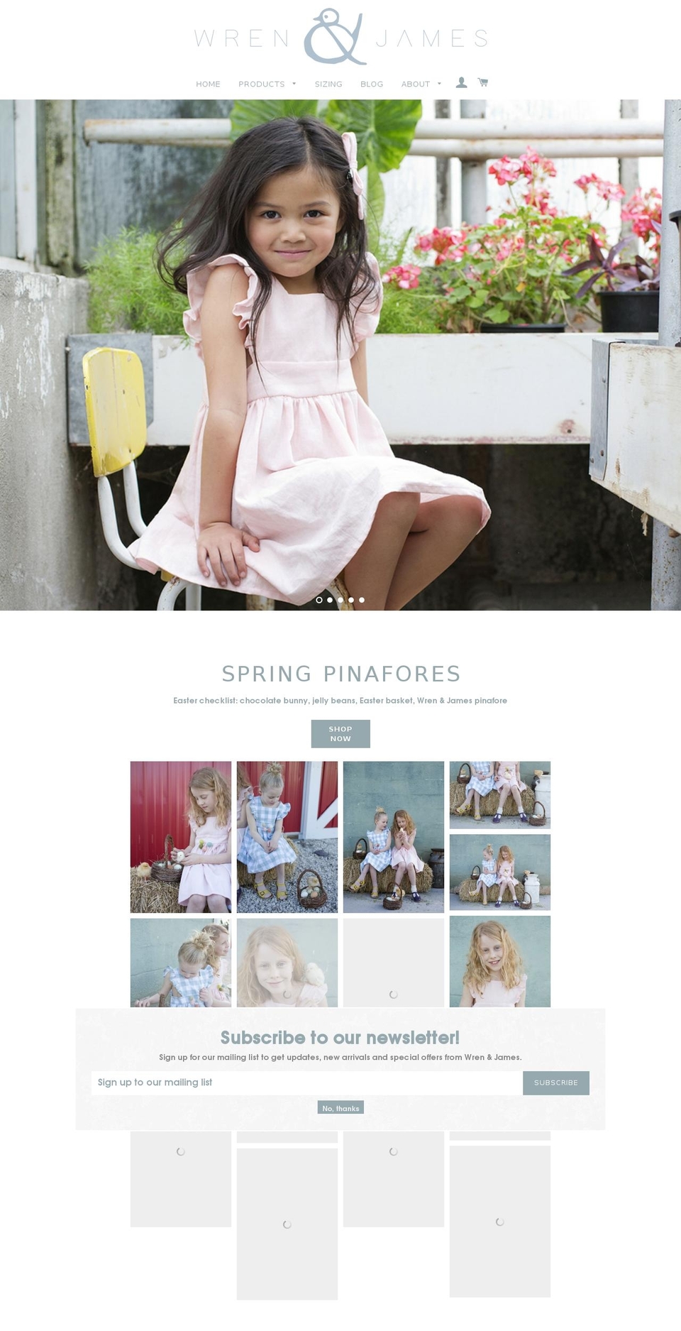 wrenandjames.com shopify website screenshot