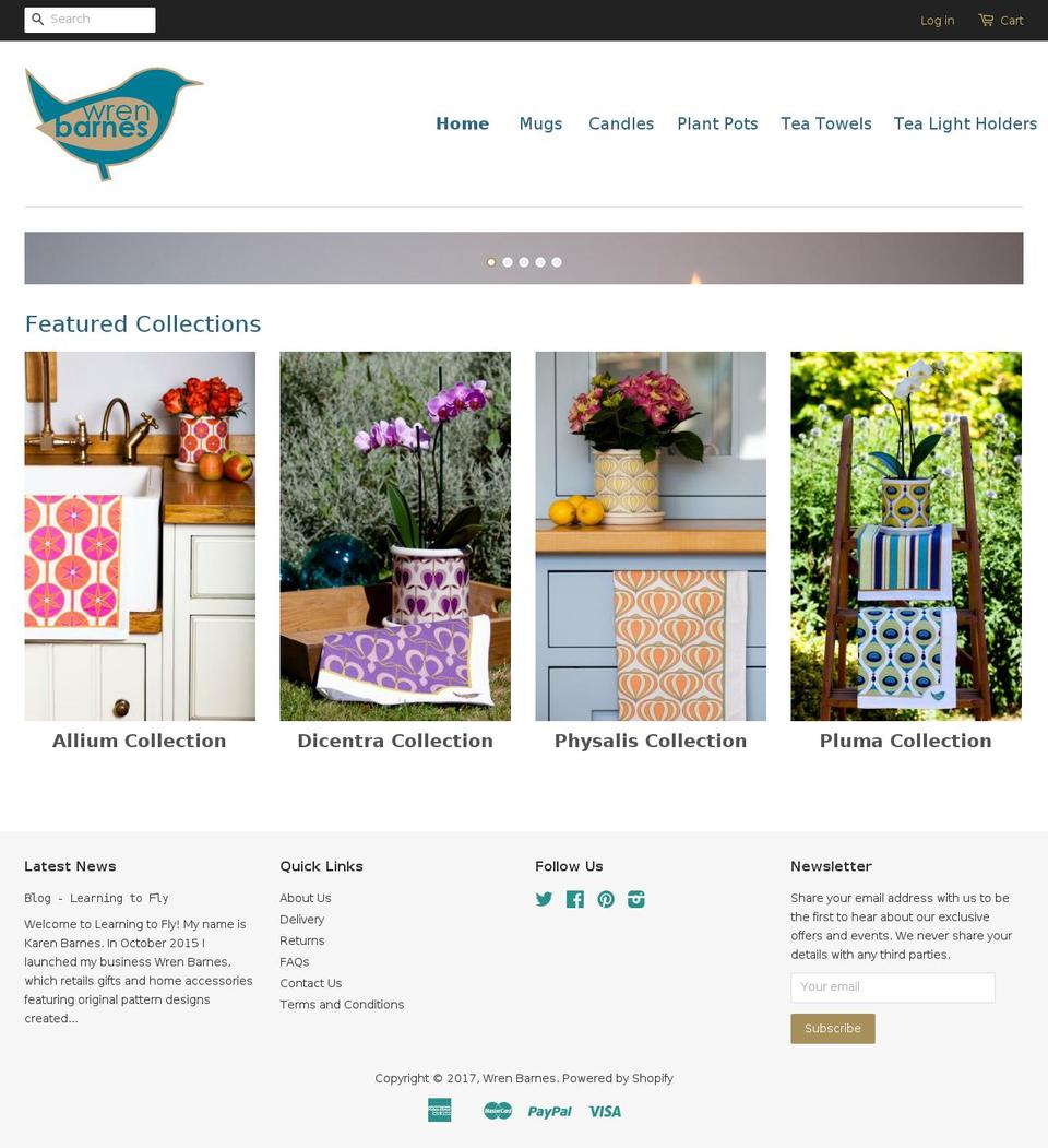 wrenbarnes.com shopify website screenshot