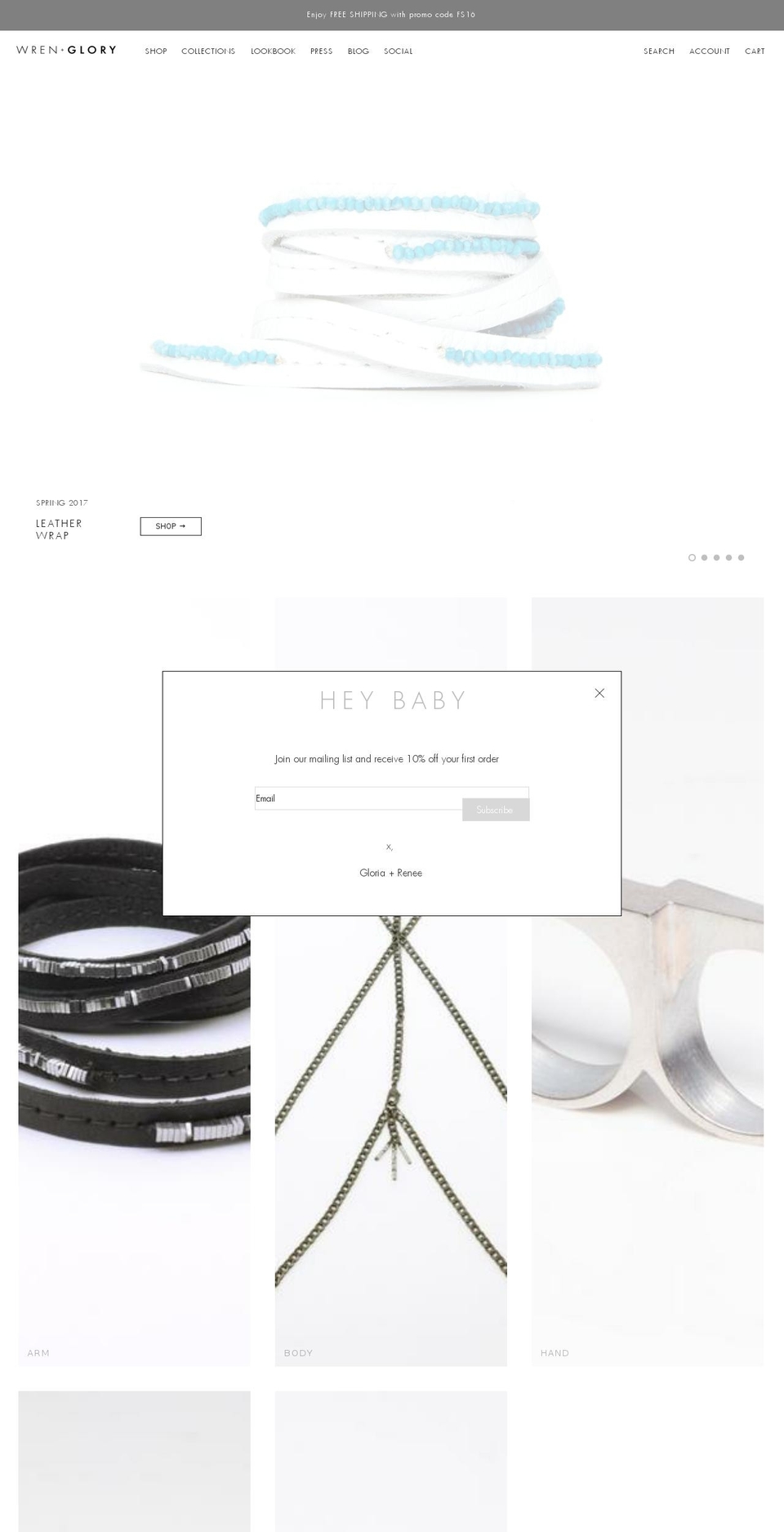 wrenglory.com shopify website screenshot