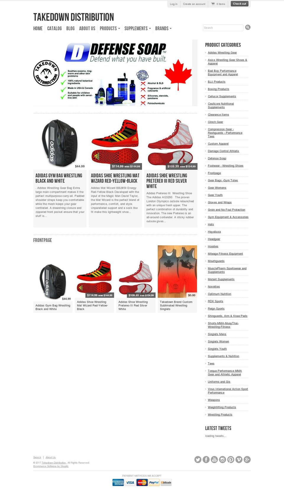 wrestlerdepot.com shopify website screenshot