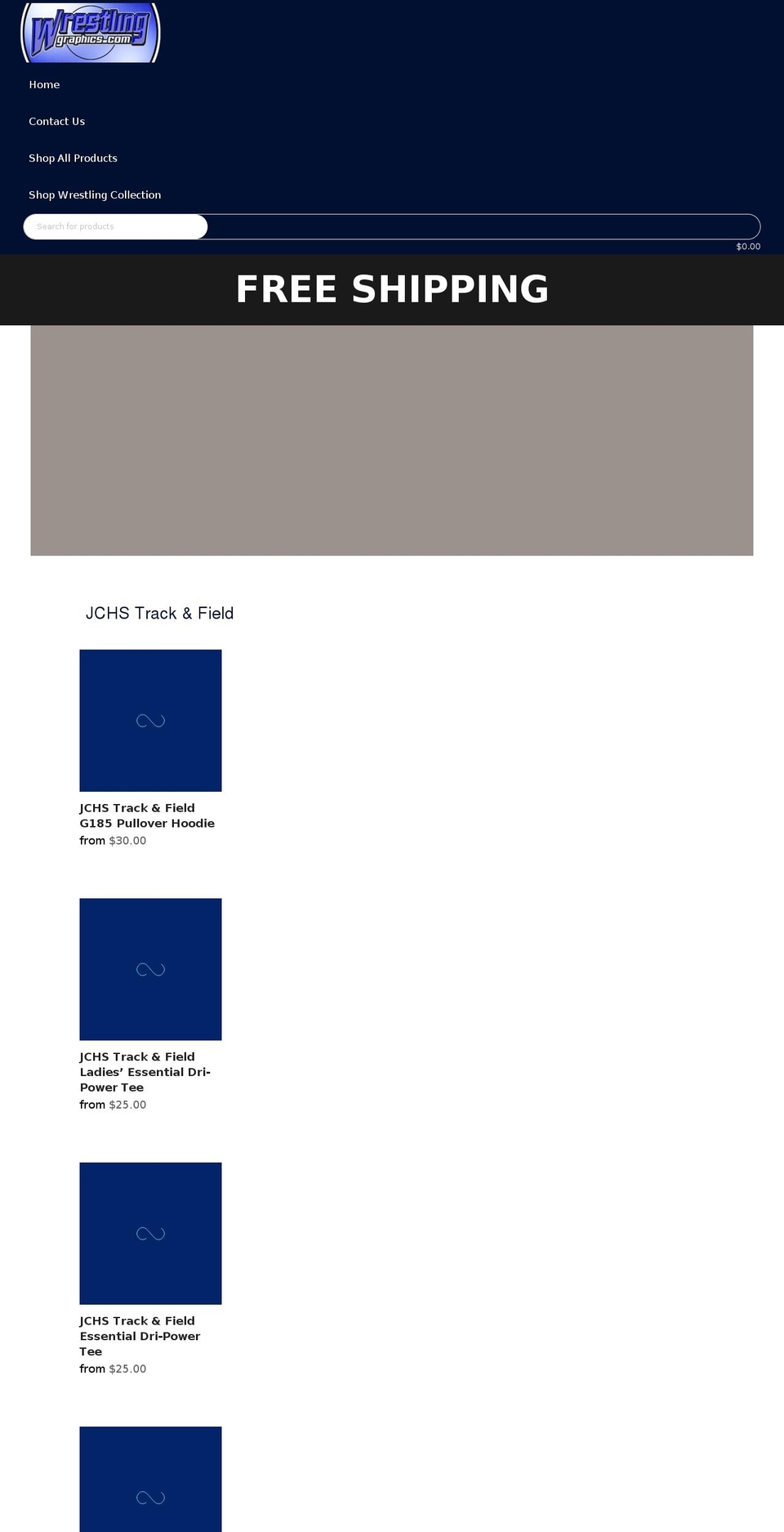 wrestlinggraphics.com shopify website screenshot