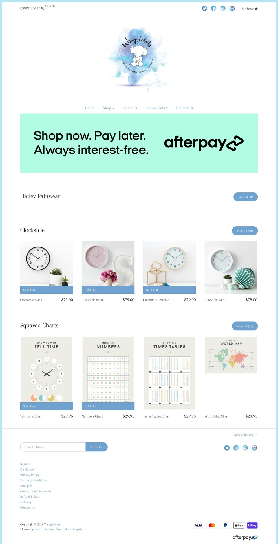 wrigglebots.com.au shopify website screenshot