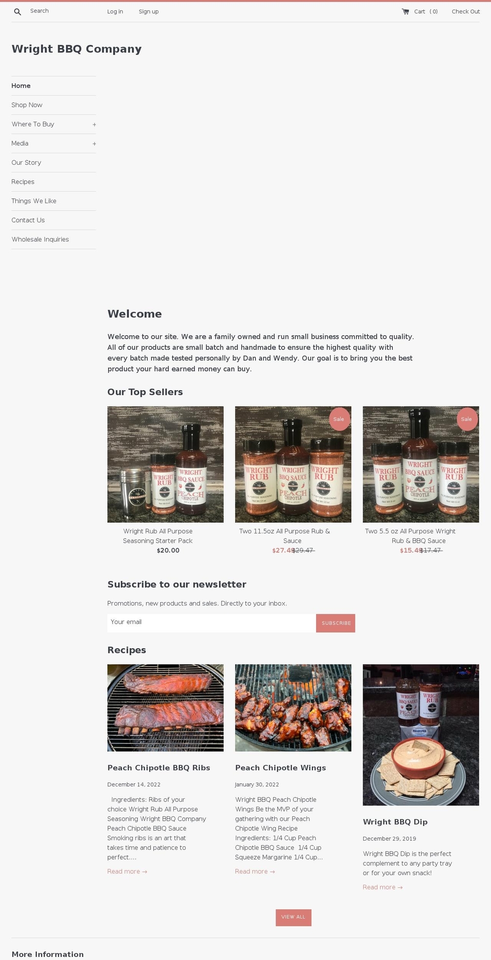 wrightbbqco.com shopify website screenshot