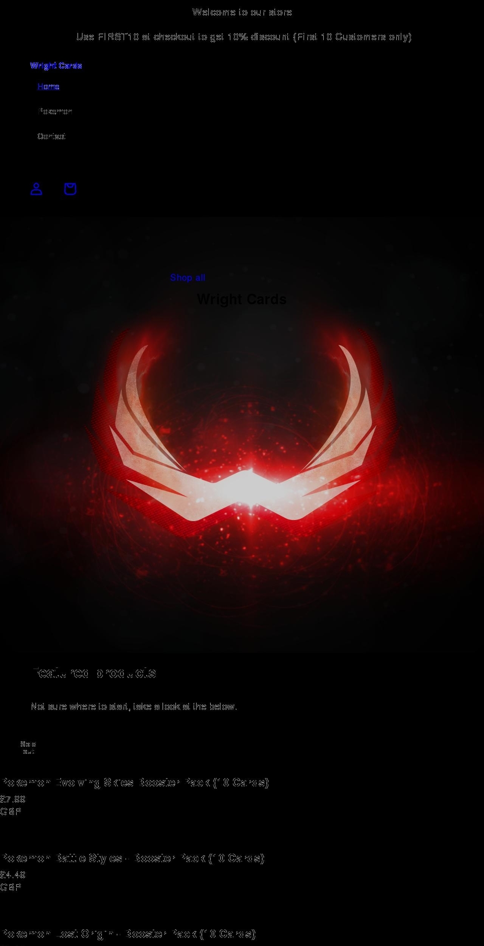 wrightcards.com shopify website screenshot