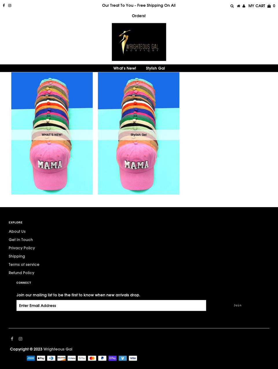 wrighteousgal.com shopify website screenshot