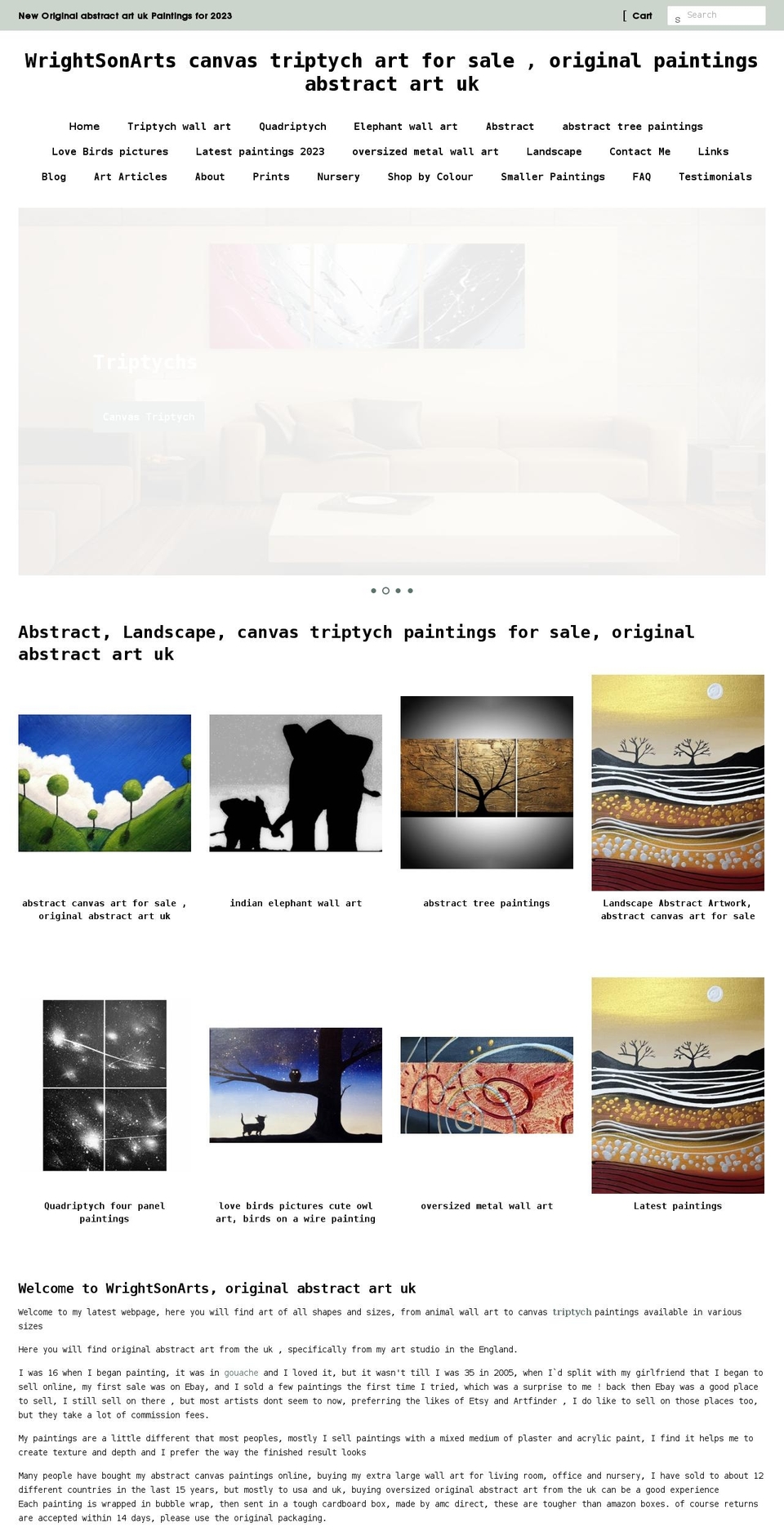wrightsonarts.com shopify website screenshot