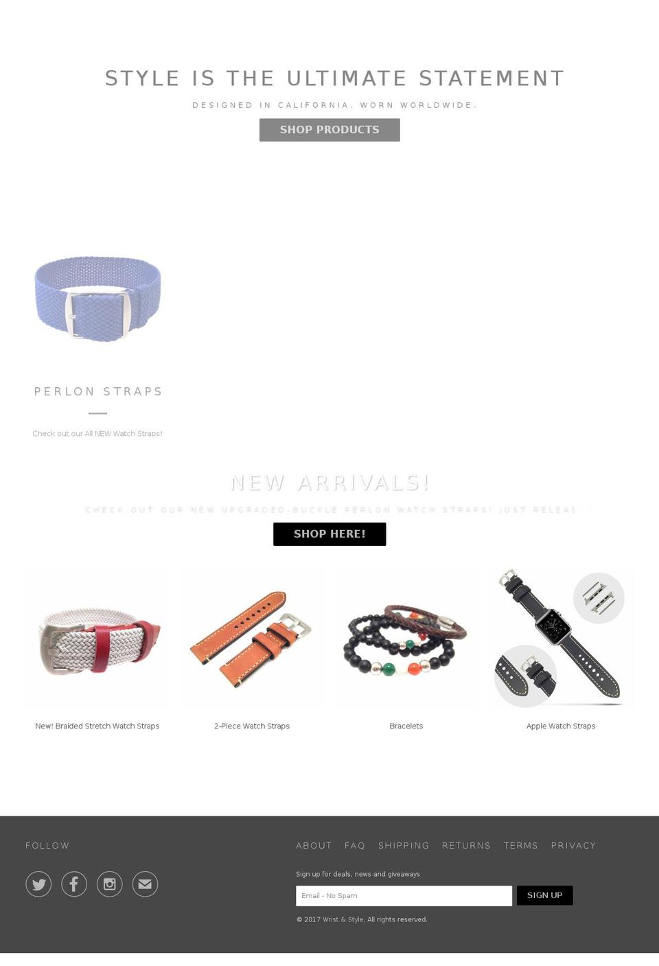 wristandstyle.com shopify website screenshot