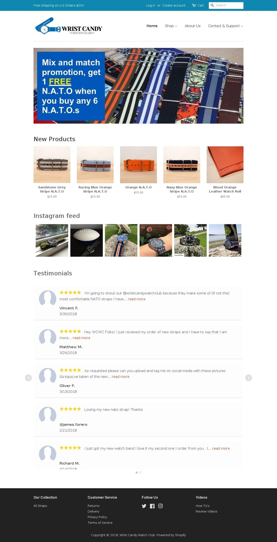 wristcandywatchclub.com shopify website screenshot