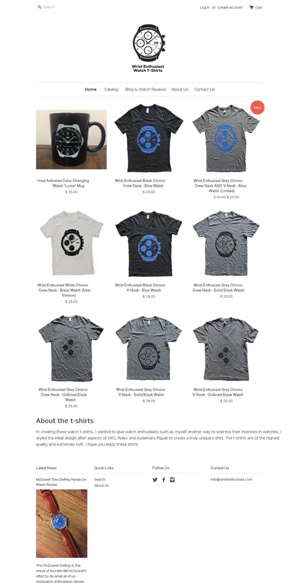 wristenthusiast.com shopify website screenshot