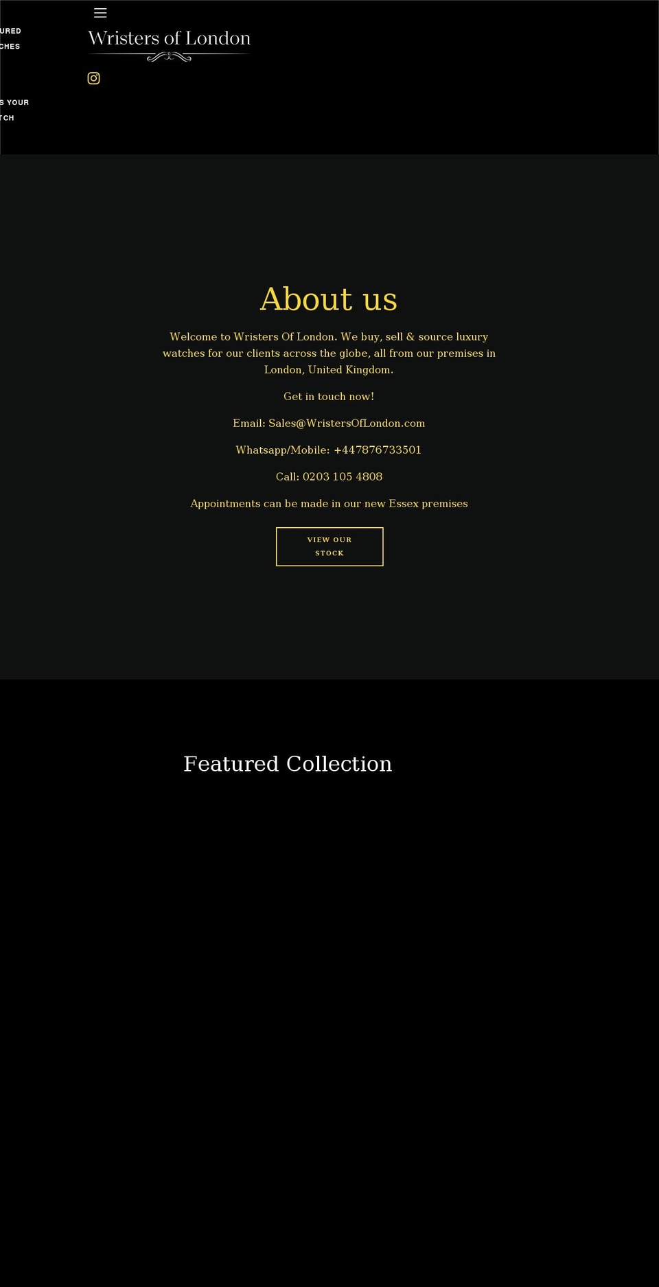 wristersoflondon.com shopify website screenshot