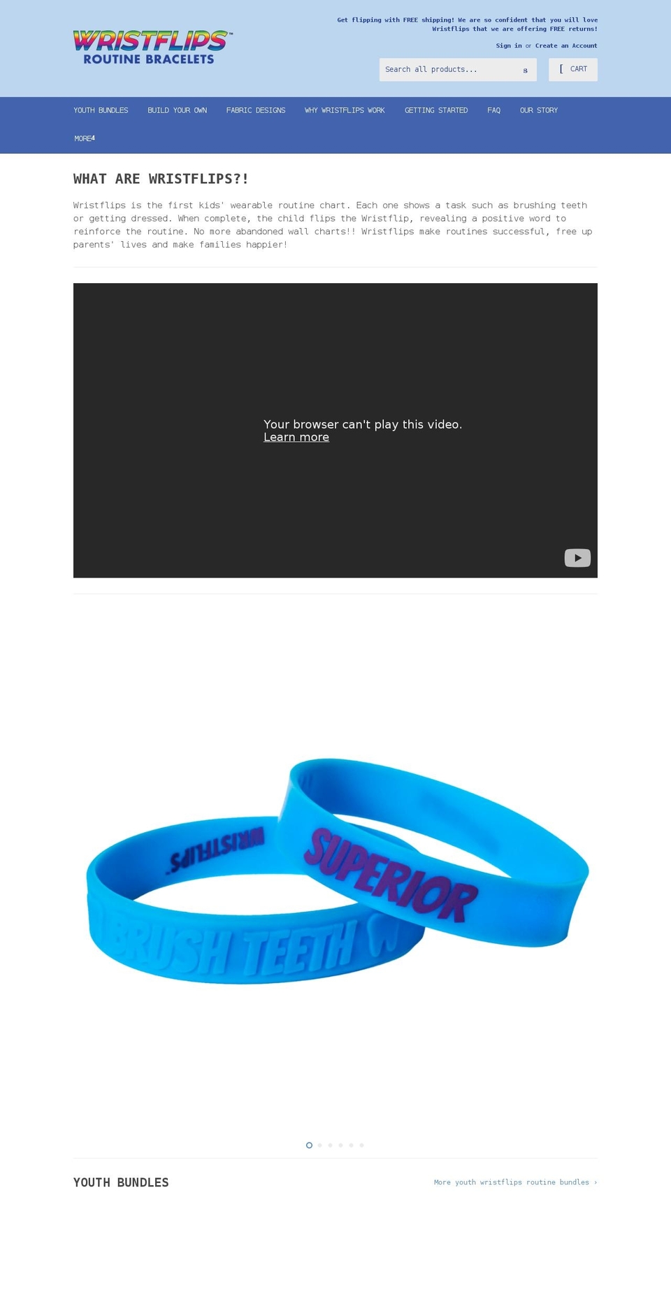 wristflips.com shopify website screenshot