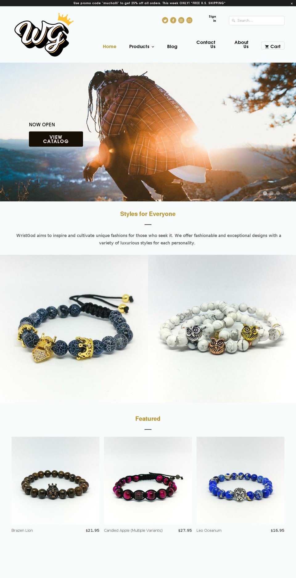 wristgod.com shopify website screenshot