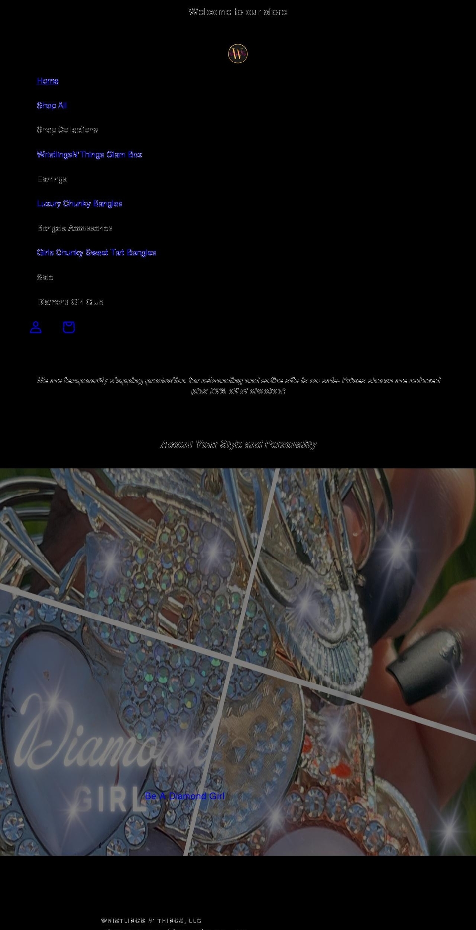 wristlingsandthings.com shopify website screenshot