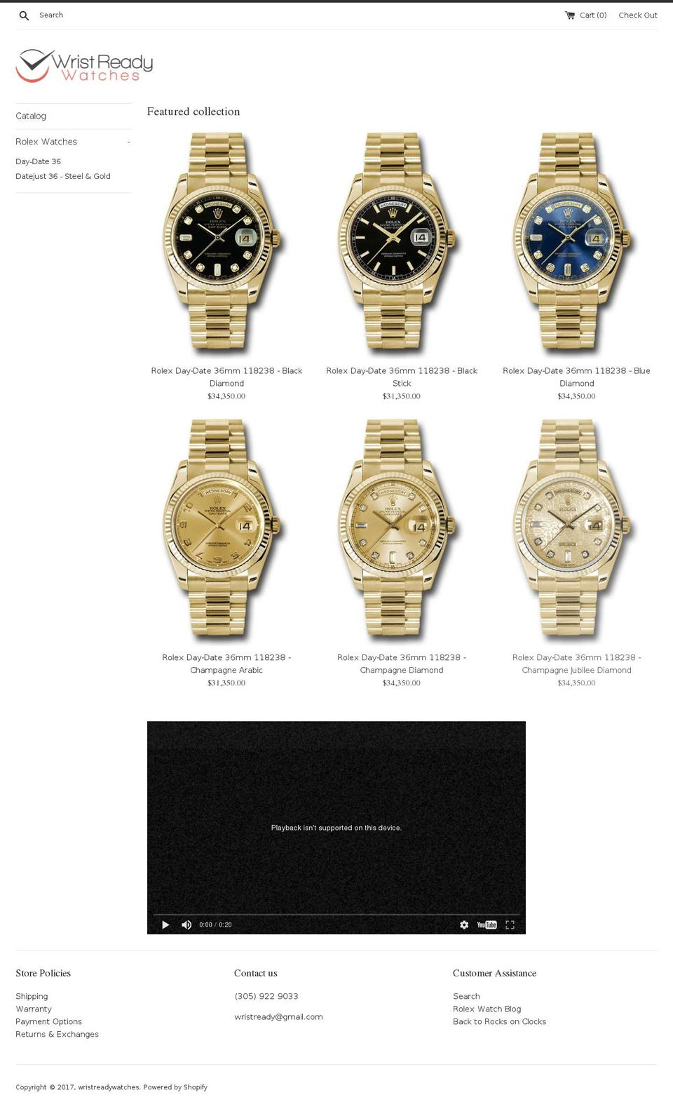wristreadywatches.com shopify website screenshot