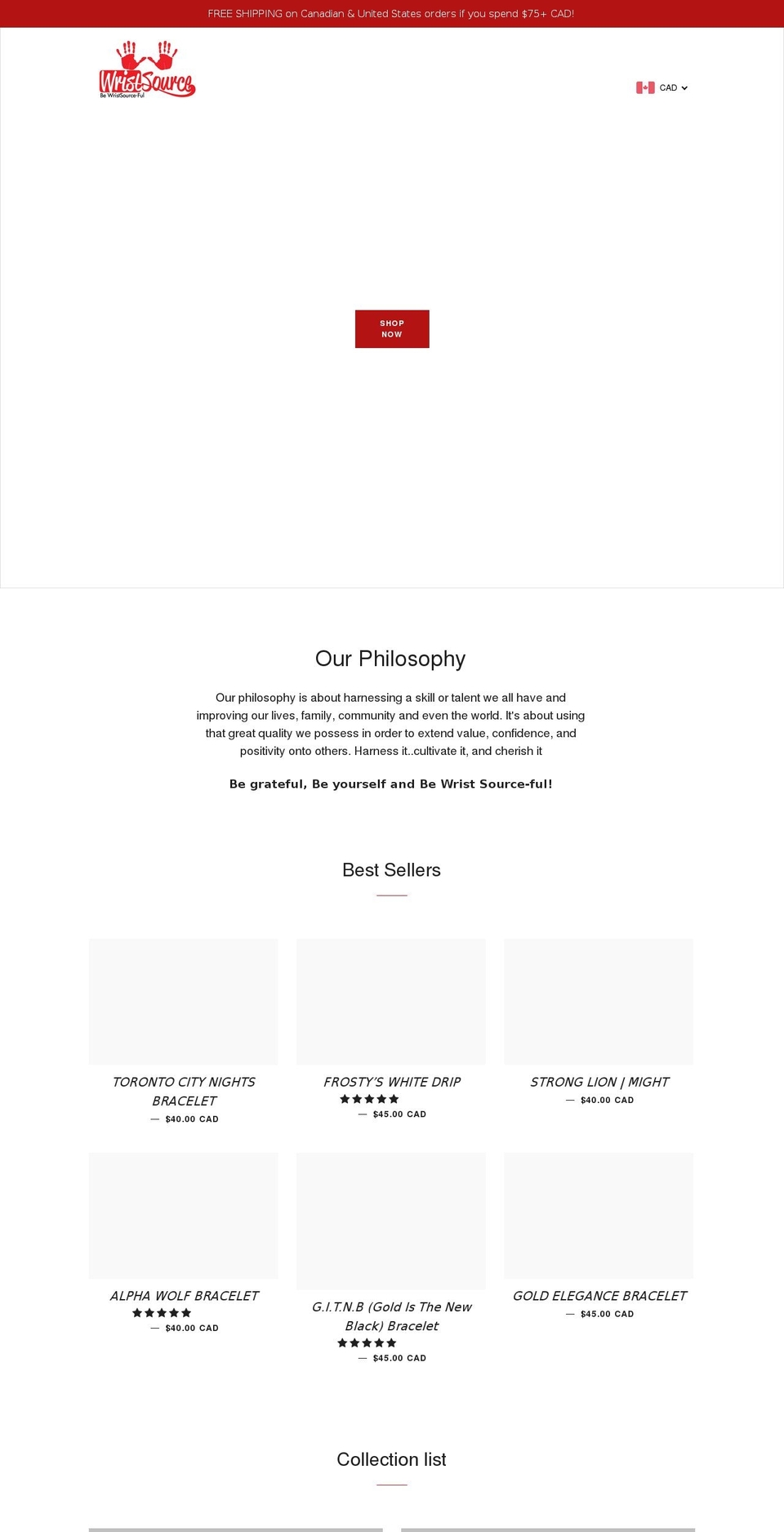 wristsource.ca shopify website screenshot