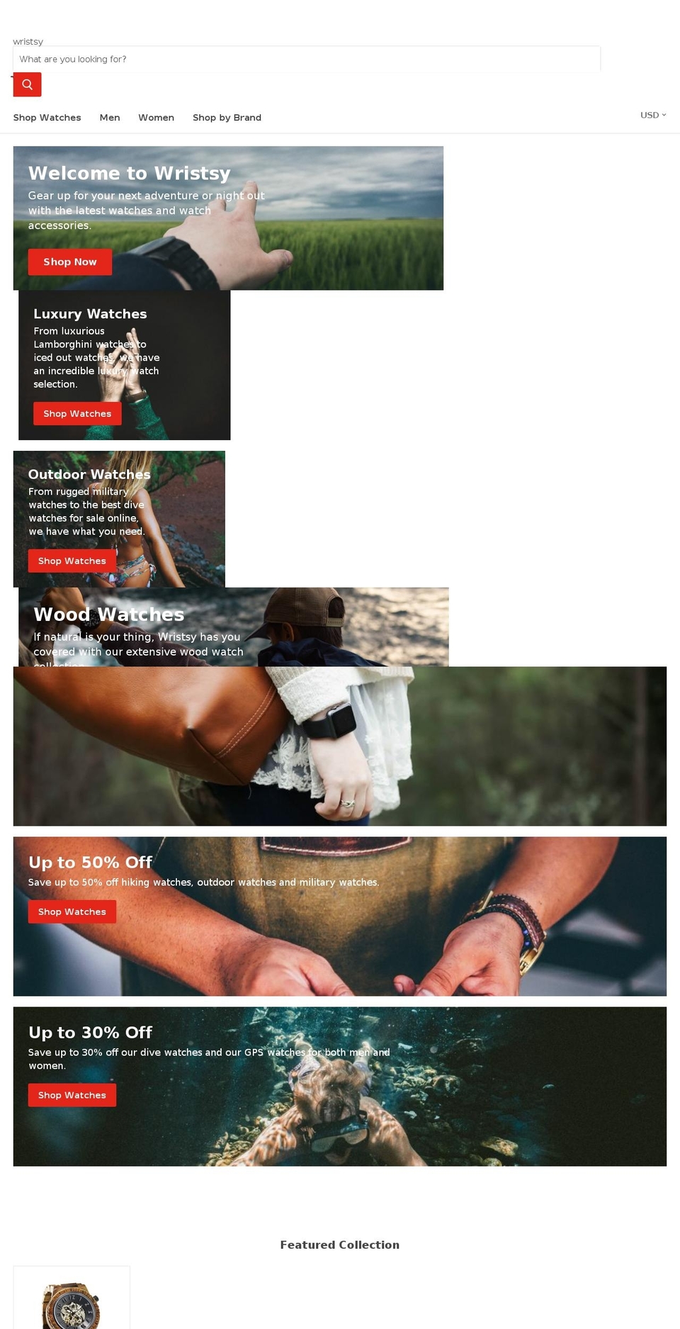 wristsy.com shopify website screenshot