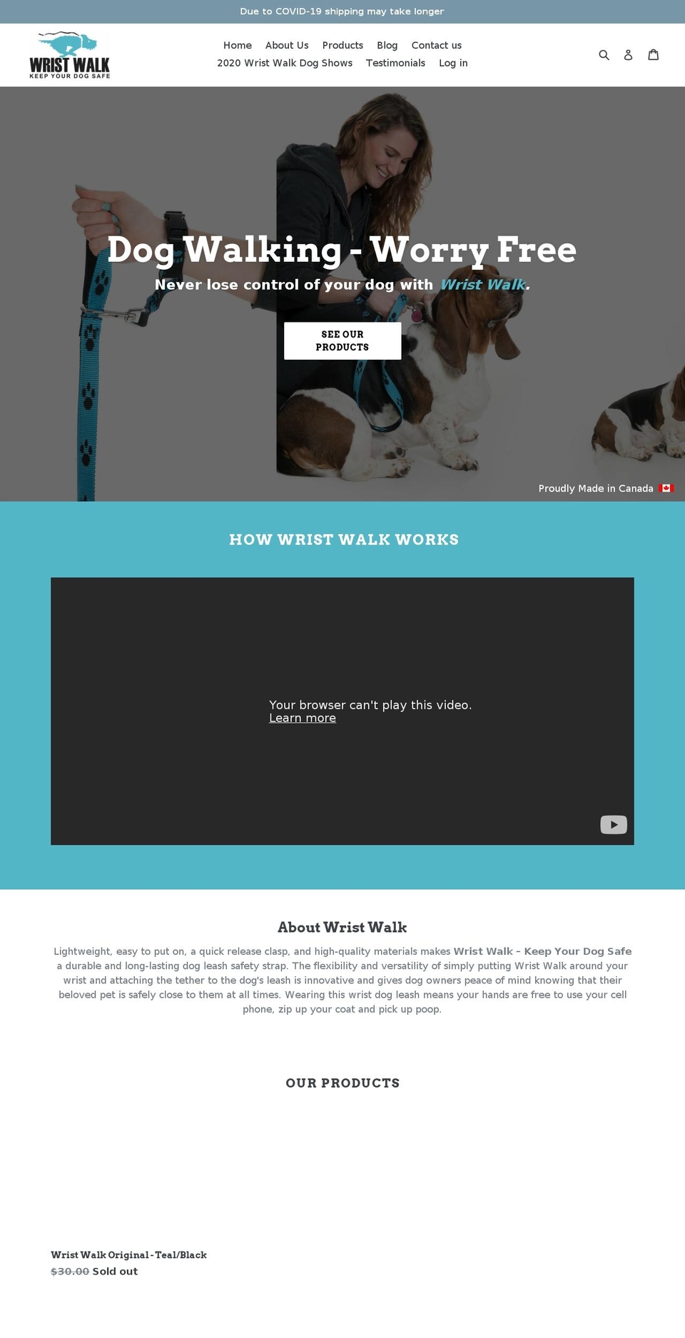 wristwalk.com shopify website screenshot