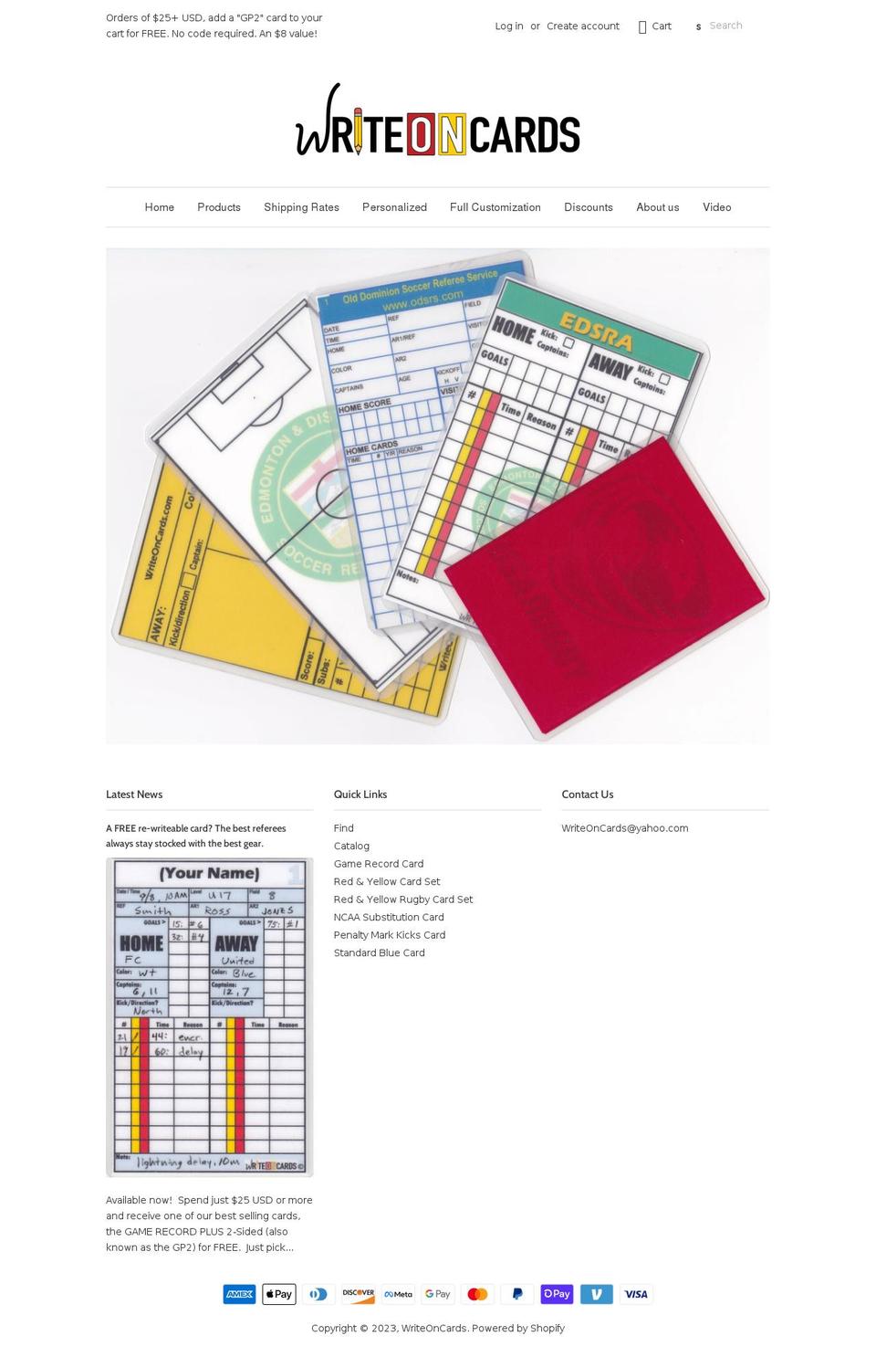 write-on-cards.myshopify.com shopify website screenshot