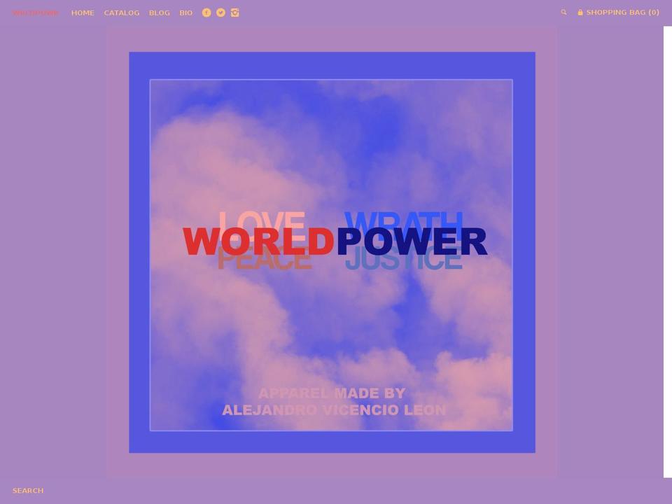 wrldpowr.com shopify website screenshot