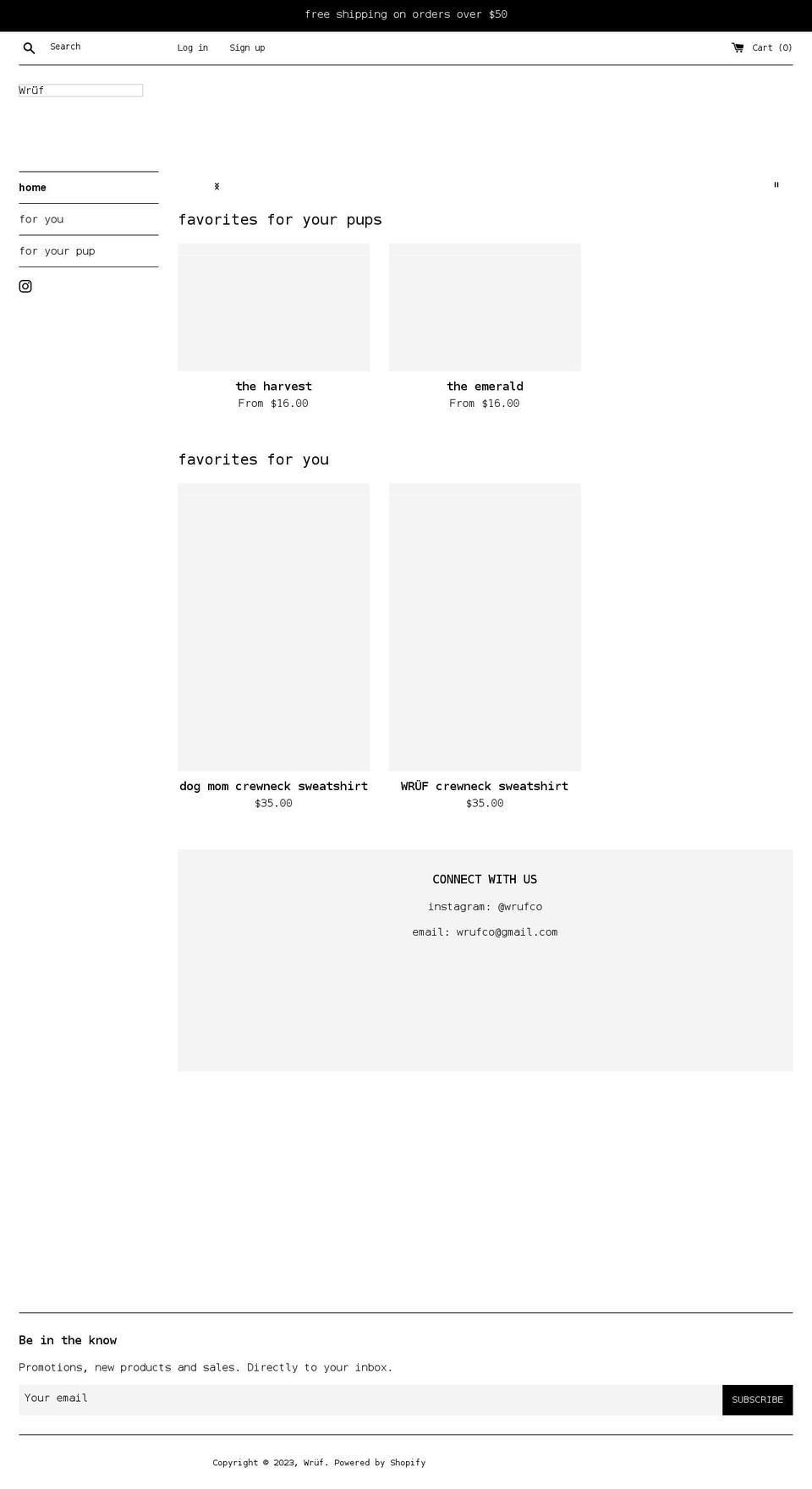 wrufco.com shopify website screenshot