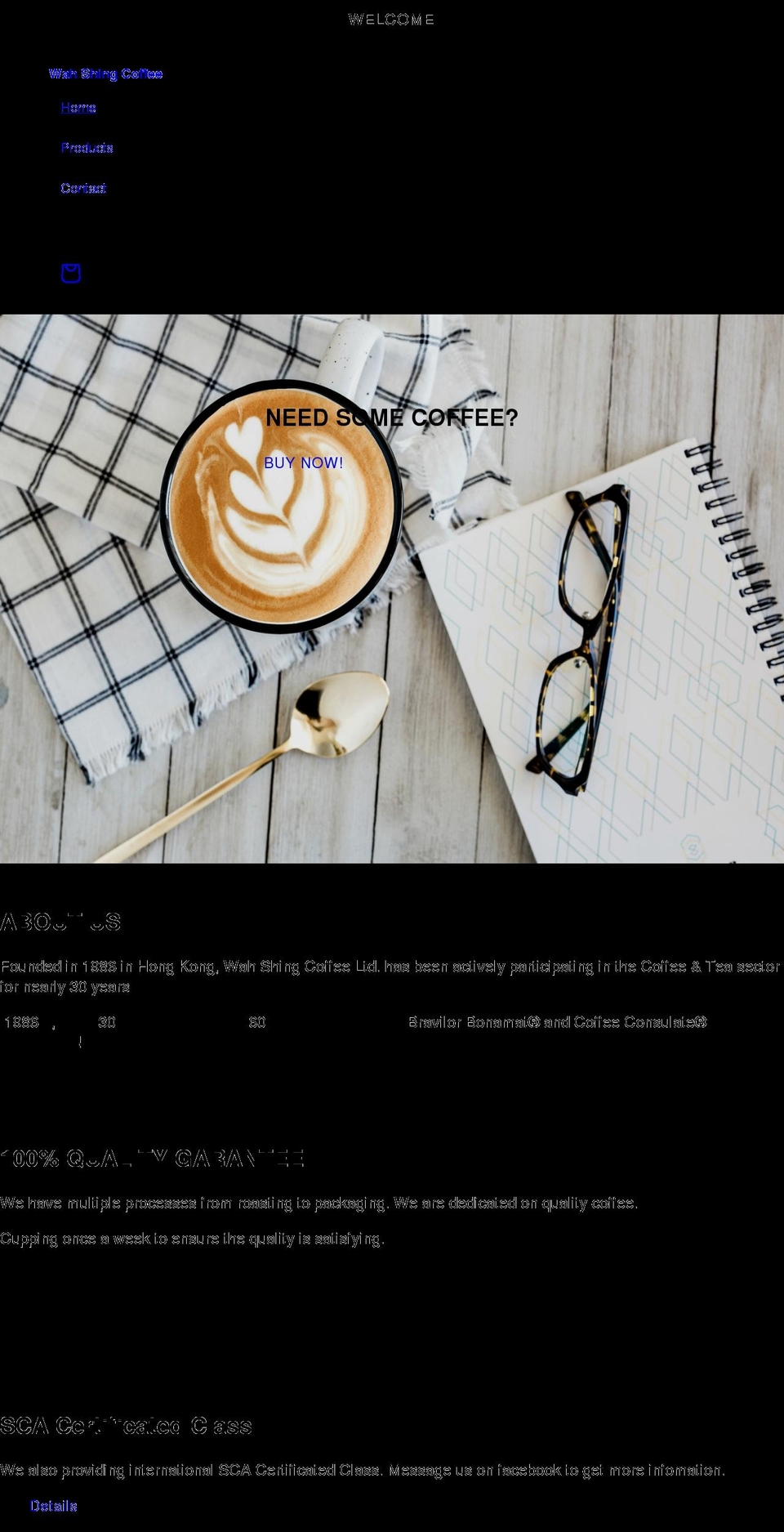 wscoffee1986.com shopify website screenshot