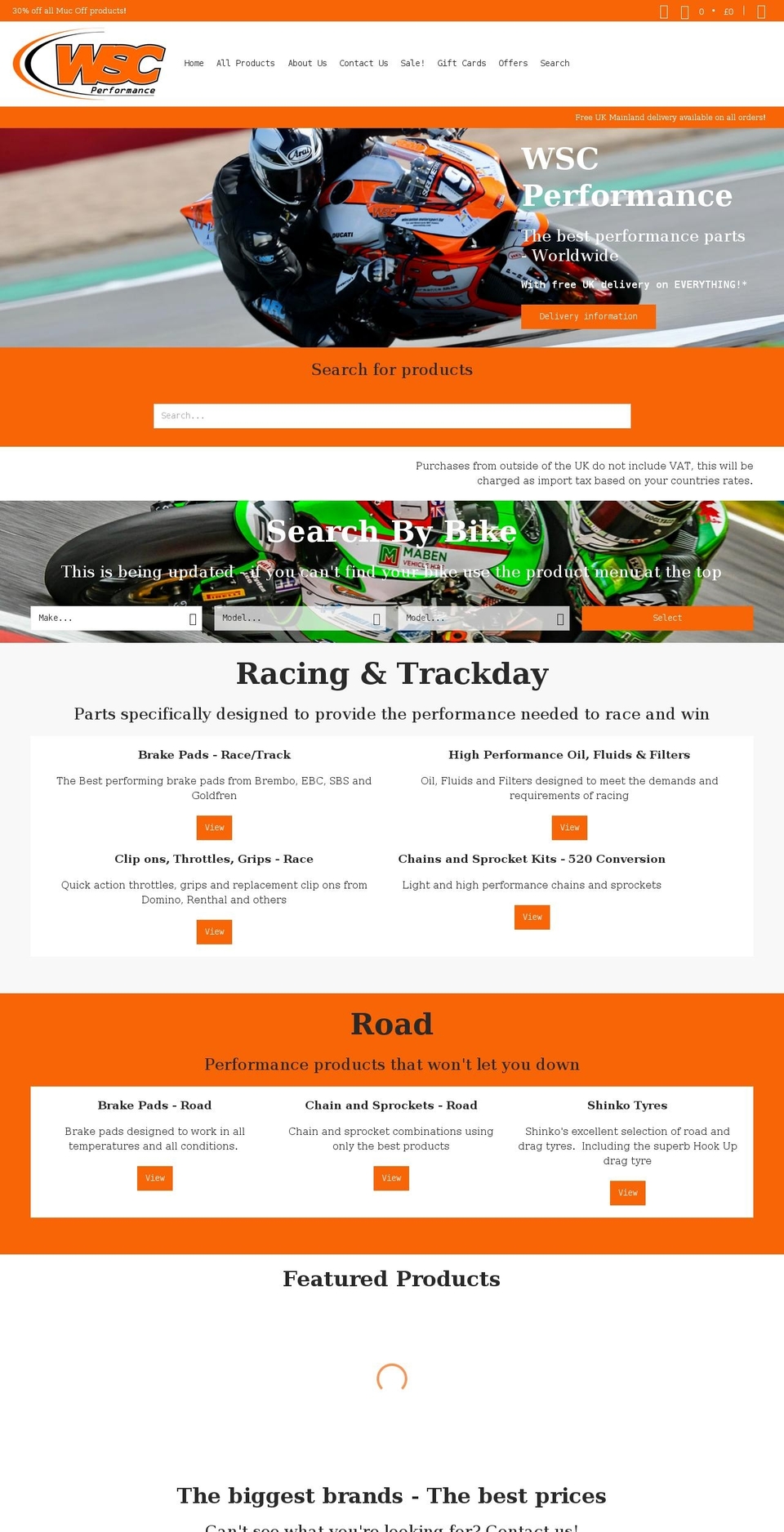 wscperformance.co.uk shopify website screenshot