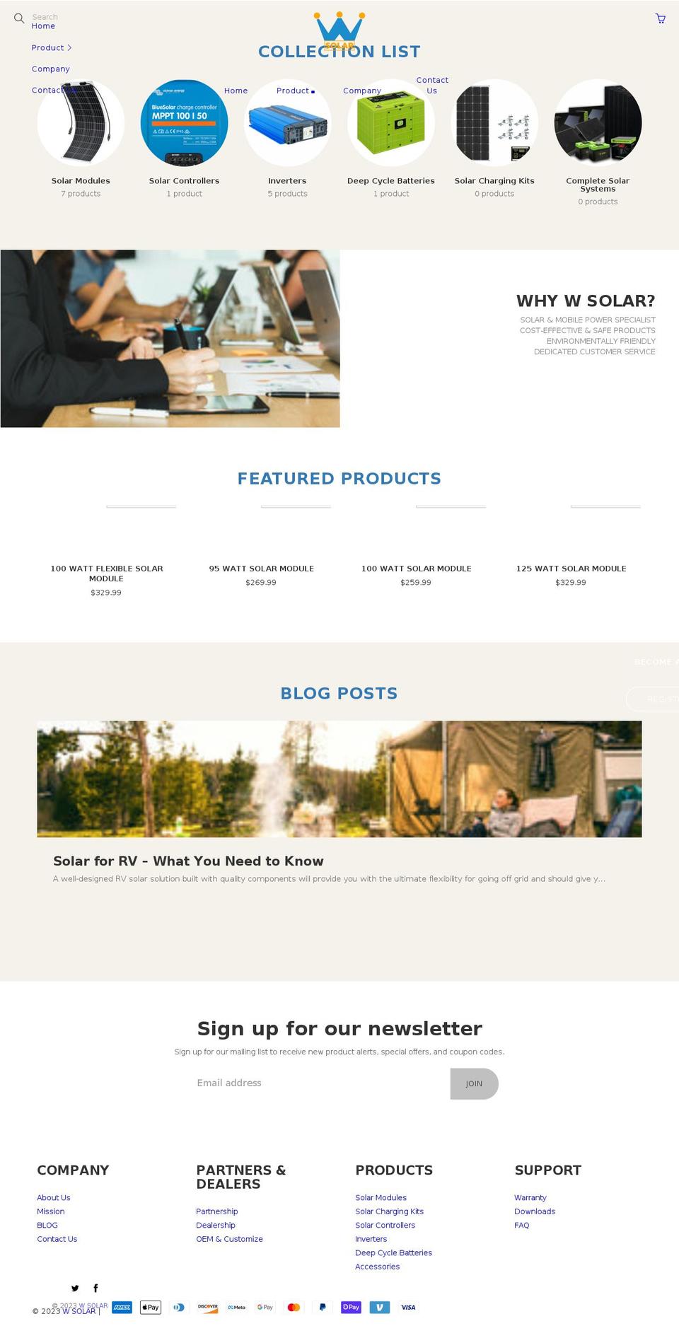 6 Shopify theme site example wsolar.com