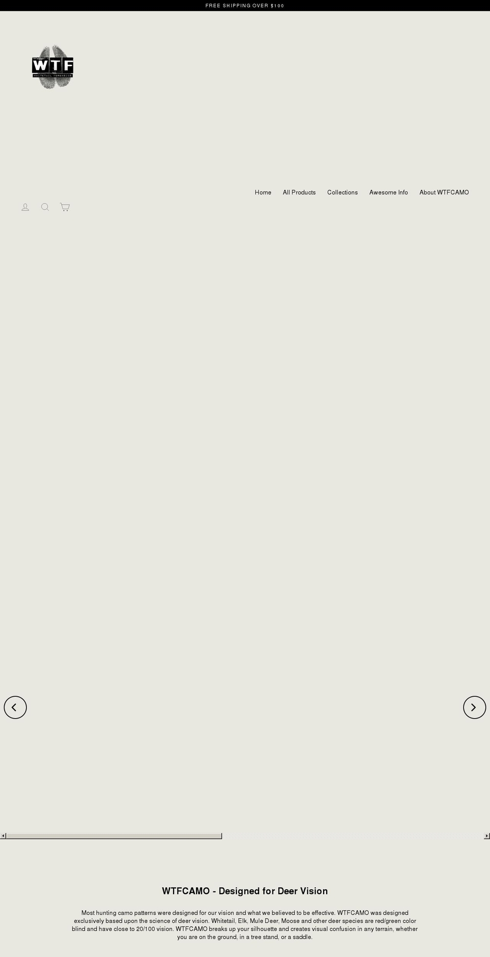 wtfcamo.com shopify website screenshot